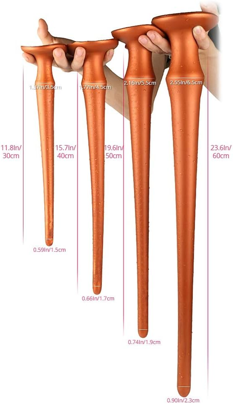 Sex Factory Super Long Anal Plug Dildo, Flexible Liquid Silicone Butt Plug with Strong Suction Cup Vaginal Prostate Massage Stimulation for Men and Women (Small) image number 4