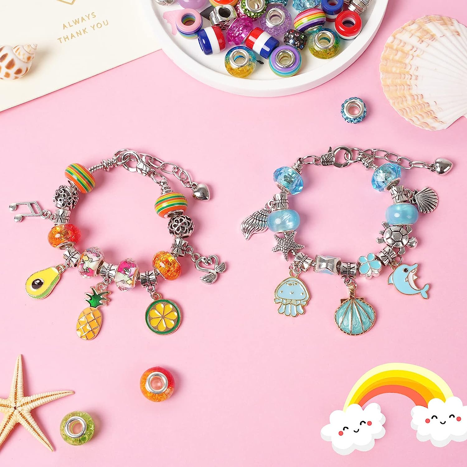 Bracelet Making Kit for Girls Gifts 6 Years Old, 150 Pieces Kid Jewelry Making Kits Ages 6-8, Birthday Gift Ideal Crafts for Girls Ages 8-12 image number 2