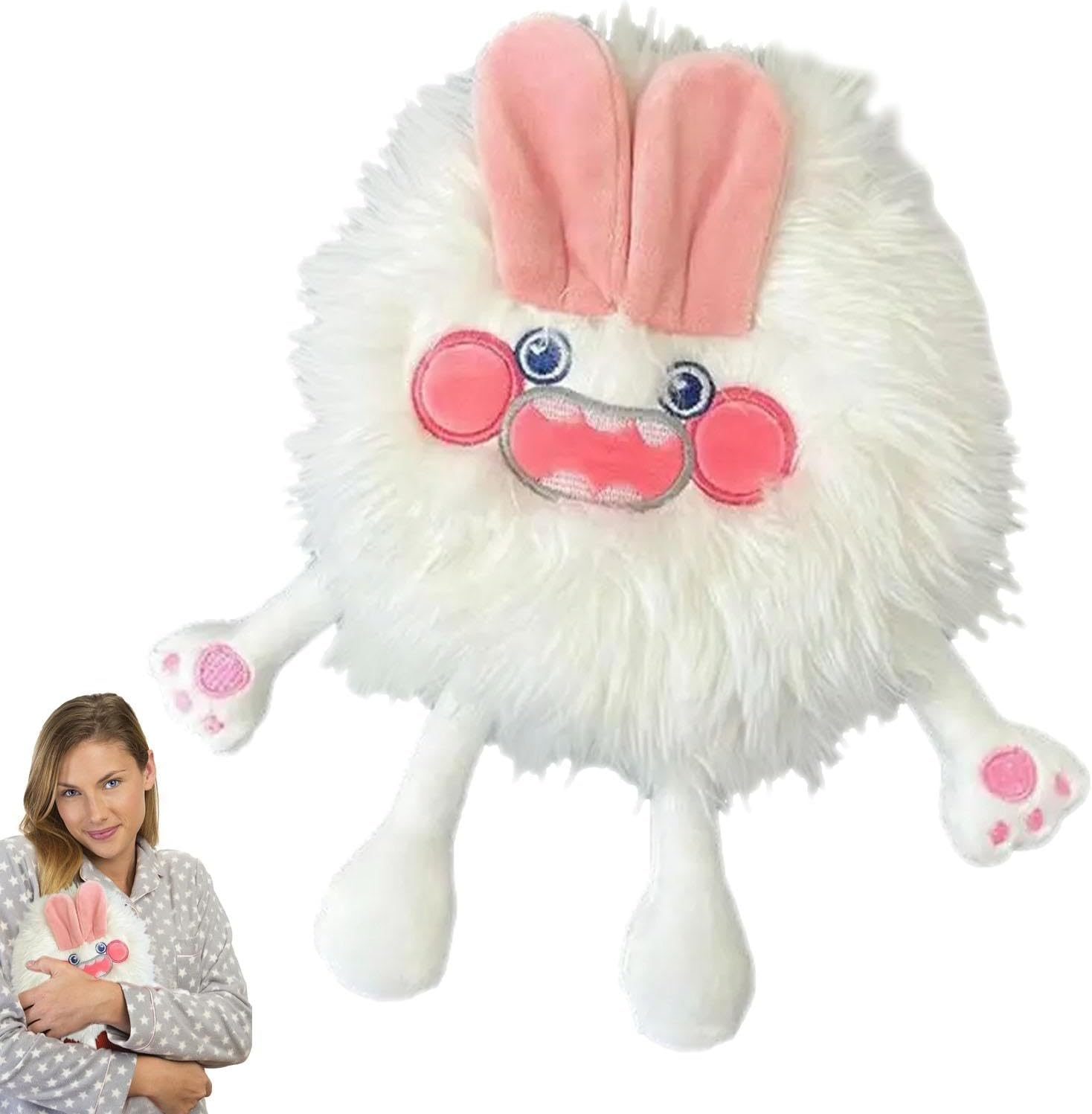 Rubber Hot Water Bottle - Cartoon Creature Design Hot Water Pouch,Leakproof Neck Warmer, Reusable Hand Warmer for Teen, Girls, Neck image number 1