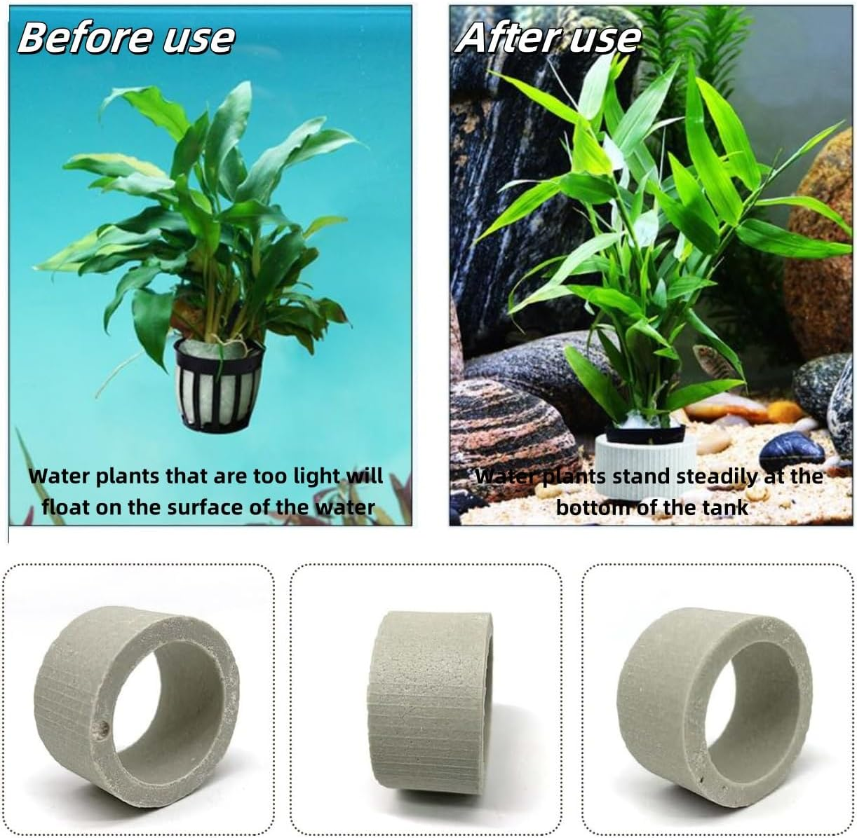 15 Pcs Aquarium Planting Baskets Rings, Aquatic Plants Fixed Ring Set, Aquatic Plant Planting Basket Flower Pots Aquarium Plant Weights Pot Anti-Floating Aquarium Decoration Fish Tank Accessories