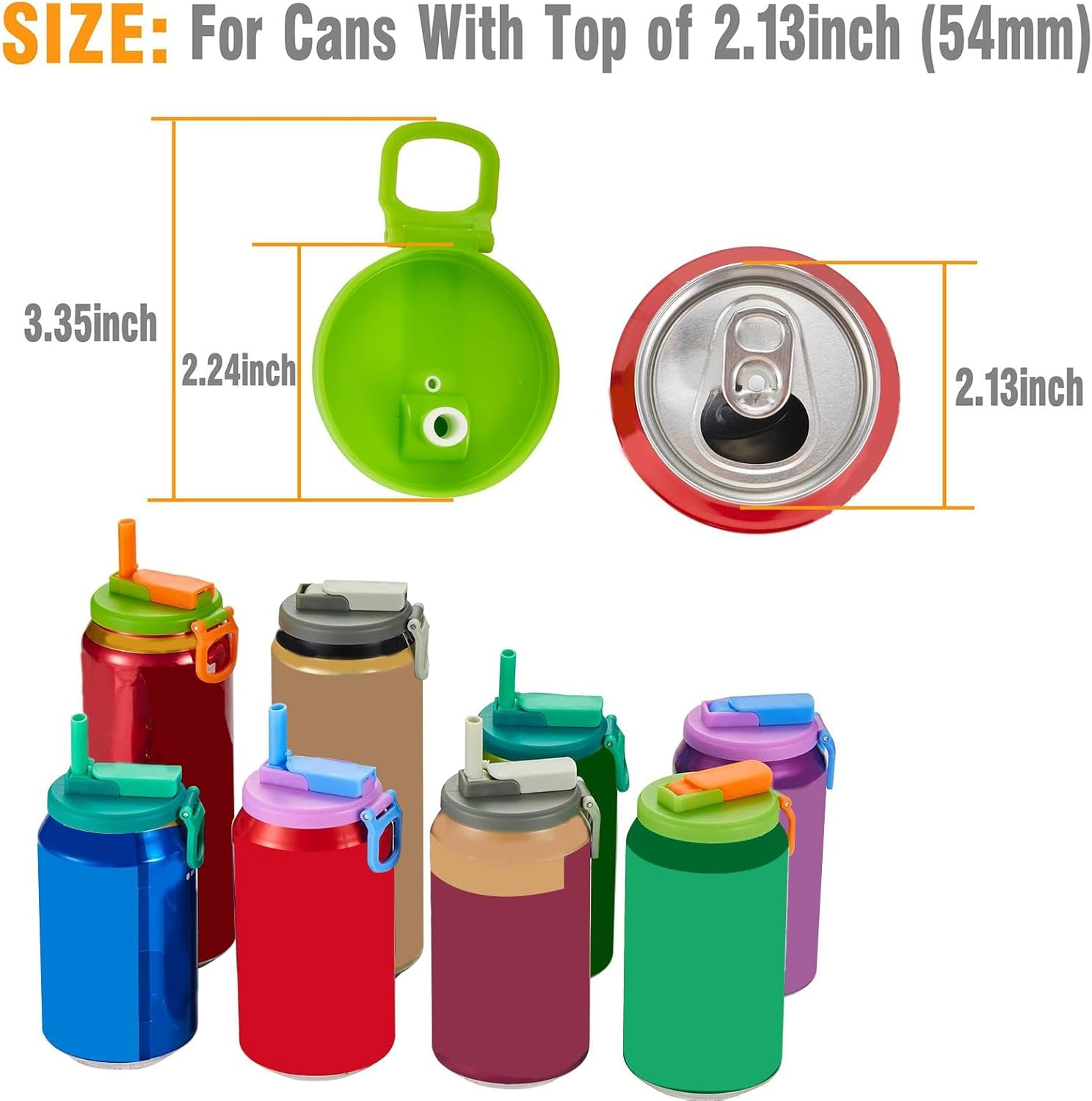 4-Pack Soda Can Lids with Straw,Silicone Straws Soda ​Can Covers,Straw Soda Can Lid,Bpa_Fr Ee, Reusable for Can Covers for Soda, Beverage, Juice,Seltzer,4 Color image number 6