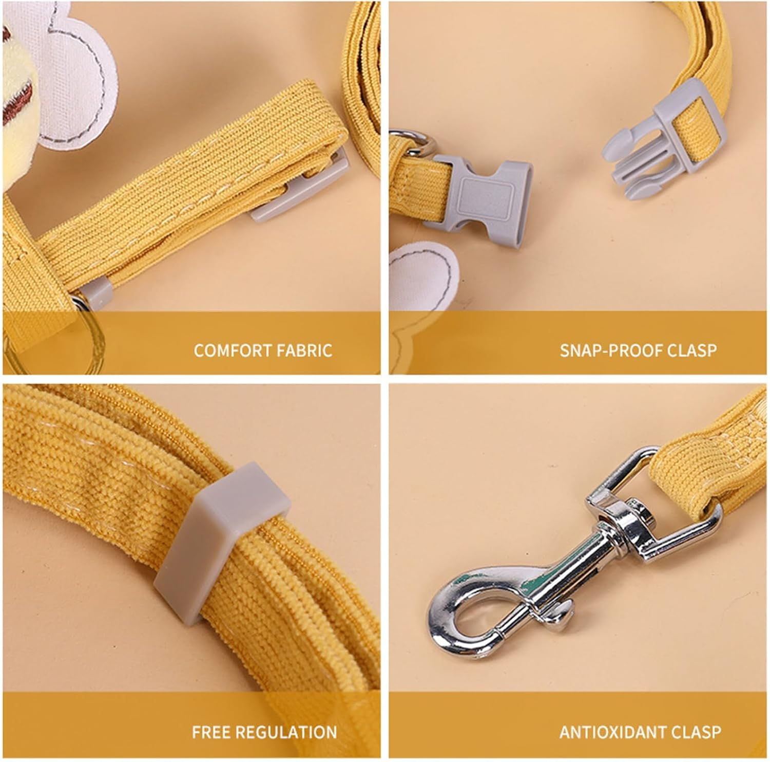 IKEEPVOX Cat Harness and Leash Set &ndash; Escape-Proof Adjustable Vest Harness with 1.8M Leash for Cats, Bunnies, Small Pets, Walking and Traveling (Yellow Bee, Medium)​