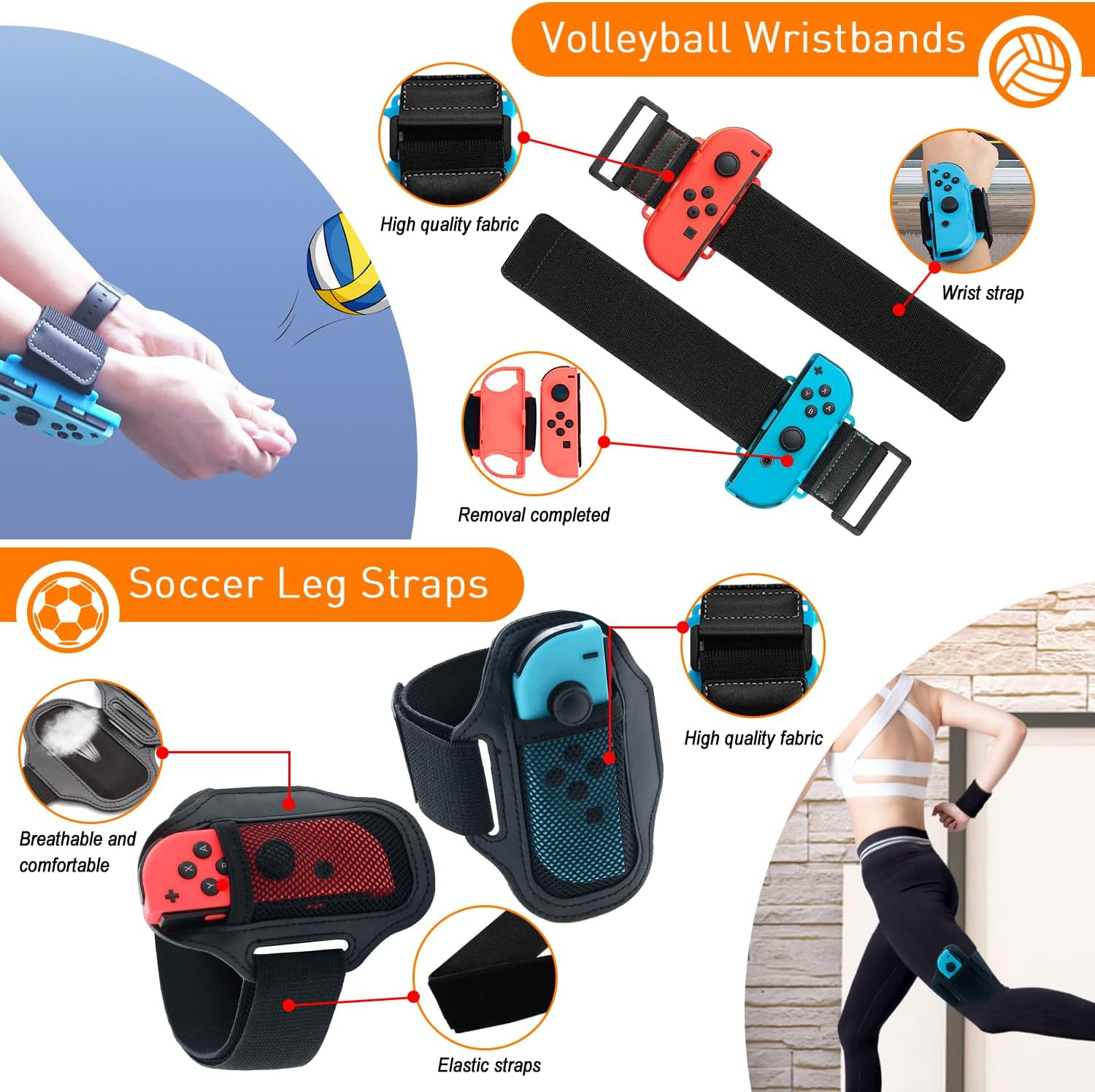 Switch Sports Accessories Bundle, 12 in 1 Switch Sports Accessories Bundle for Nintendo Switch Sports, Family Accessories Kit Compatible with Switch/Switch OLED Sports Games image number 5