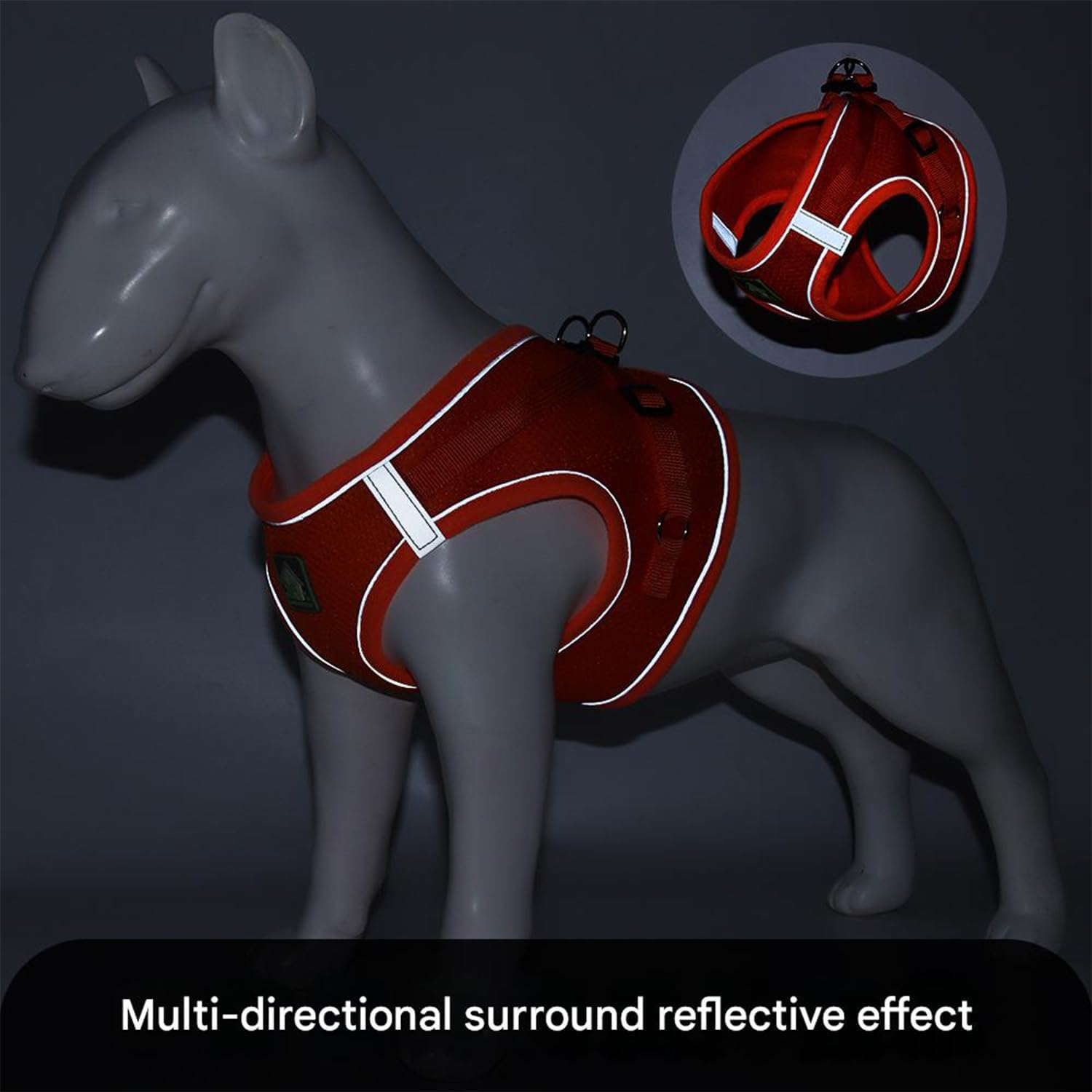 Cat Harness and Leash for Walking, Escape Proof Soft Adjustable Vest Harnesses for Cats,Breathable Reflective Strips Jacket,Strips and anti Lost Pendant(Orange XS) image number 2