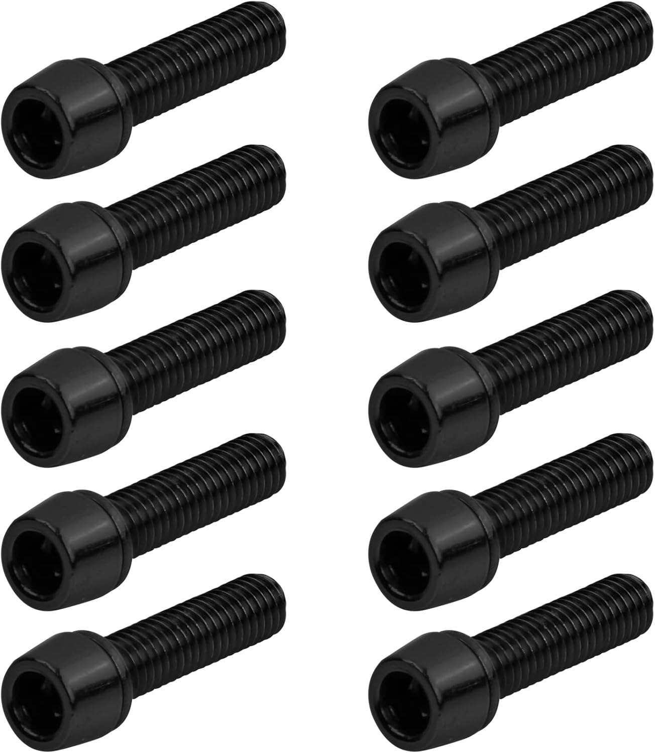 Pack of 10 Bicycle Stem Screws, M5 X 20 Mm Bicycle Stem Screws with Washers, Bicycle Cone Screws, Bicycle Stem Bolts, Cone Head Screw for Mountain Bike (Black) image number 2