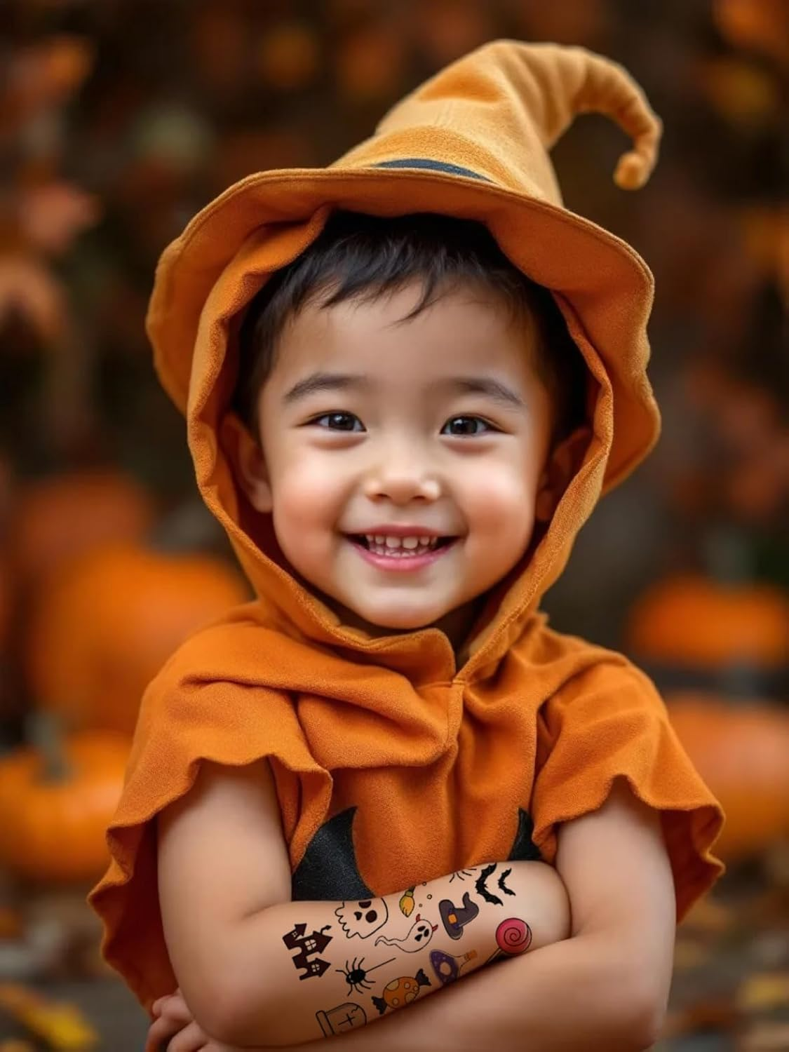 20 Sheets Halloween Tattoos Kids Temporary - Halloween Stickers Waterproof - Bats Ghosts Witches Spiders - Halloween Sticker for Adults Kids - Steadyink&reg; image number 2