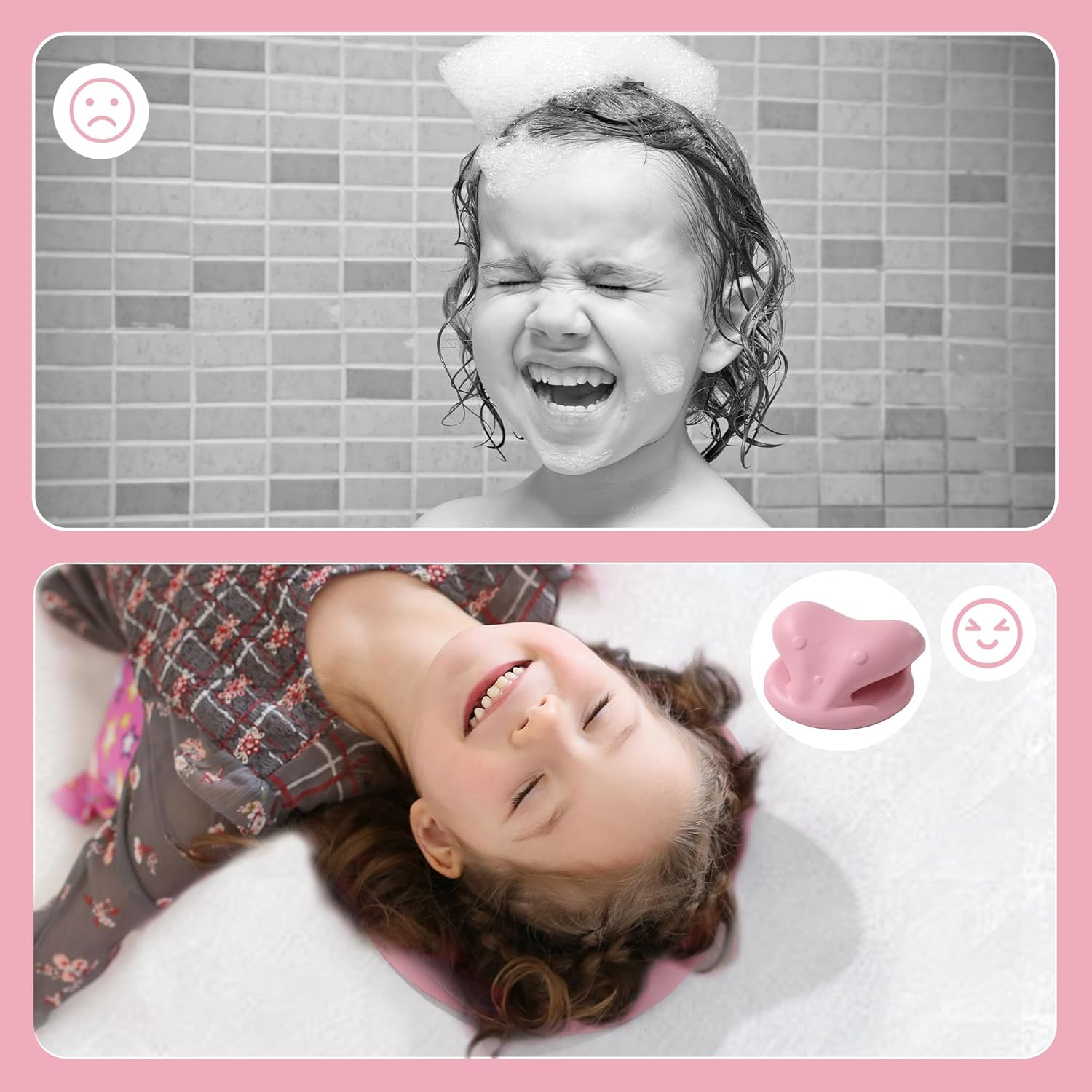 MABOZOO Hair Washing Station for Kids, Sink Hair Washing Neck Pillow for Kids' Wash Time, Ergonomic Kids Hair Washing Station Shampoo Station for Sink (Pink) image number 6