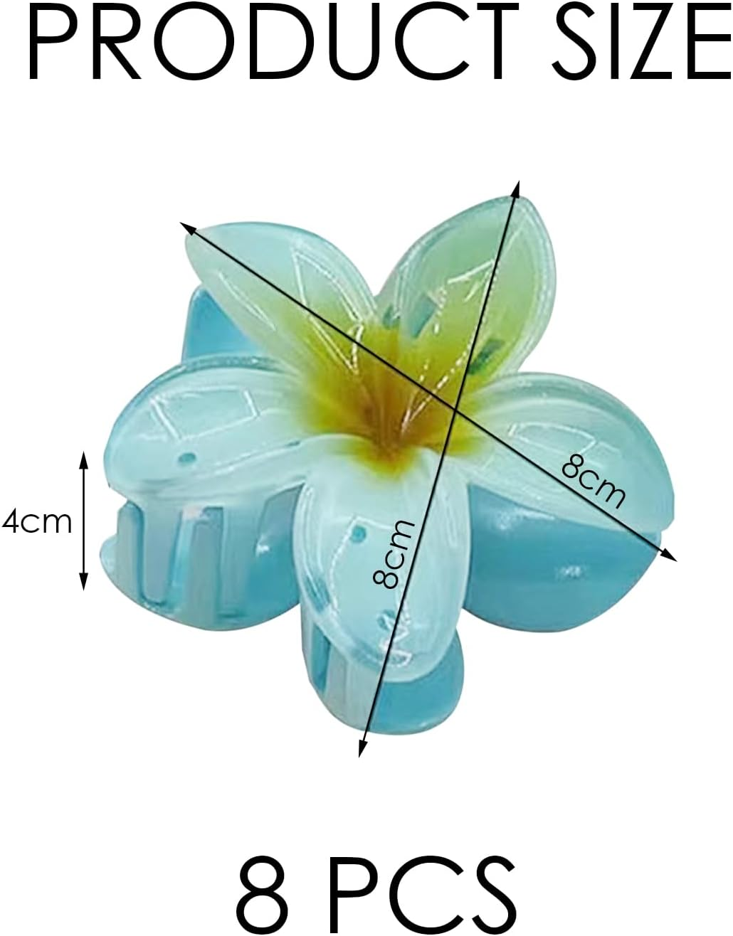 8 Pieces Frangipani Holding Clips Flower Shaped Hairpins Travel Holiday Accessories Holiday Memorial Gifts image number 5