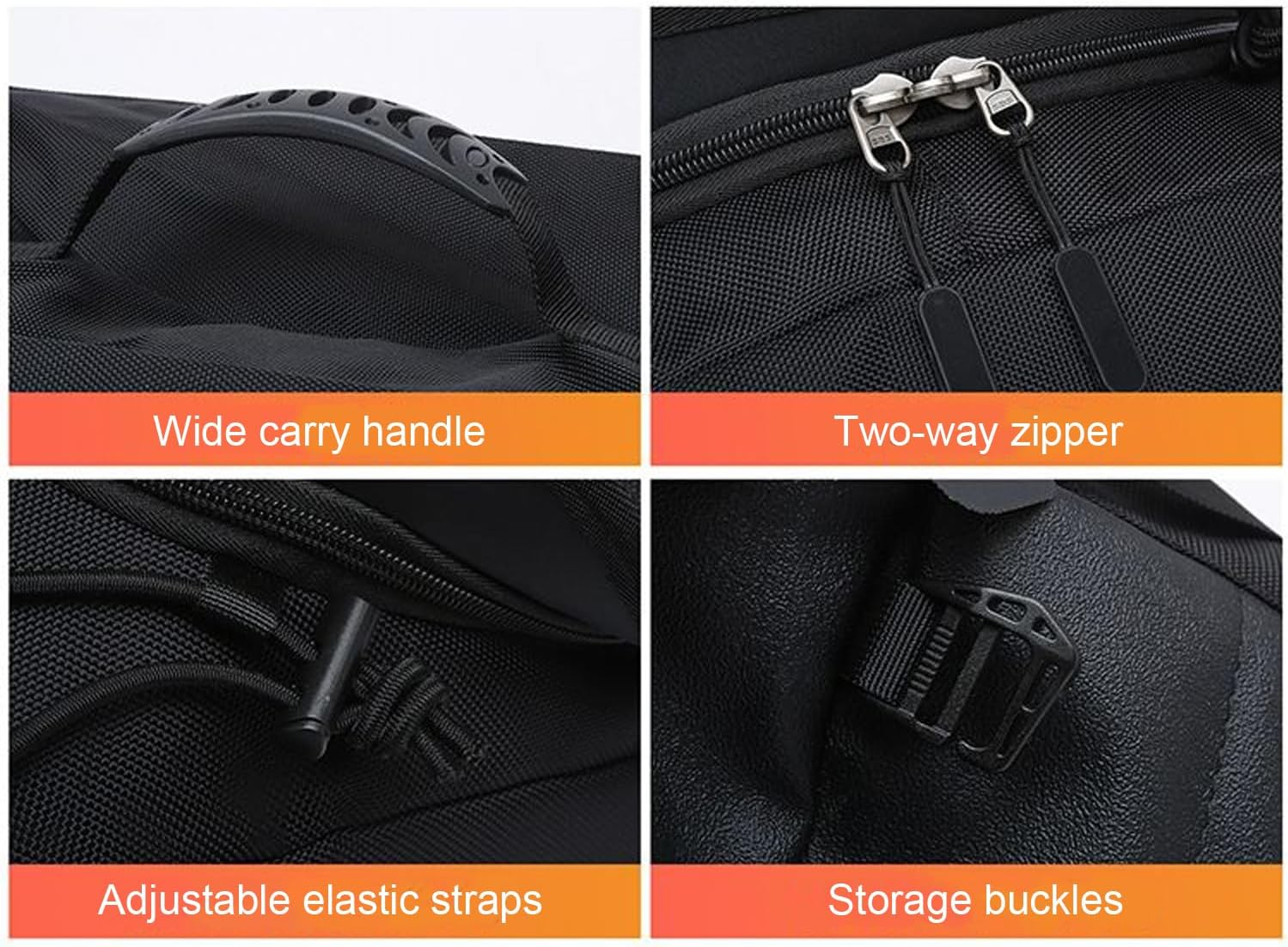 Rronnoy Rear Bag Motorcycle, Motorbikes Rear Seat Saddle Bag Waterproof, Adjustable Storage Saddlebag All-Weather Trunk Luggage for Travel Road Trip Cycling Touring Night Rainy Days image number 5