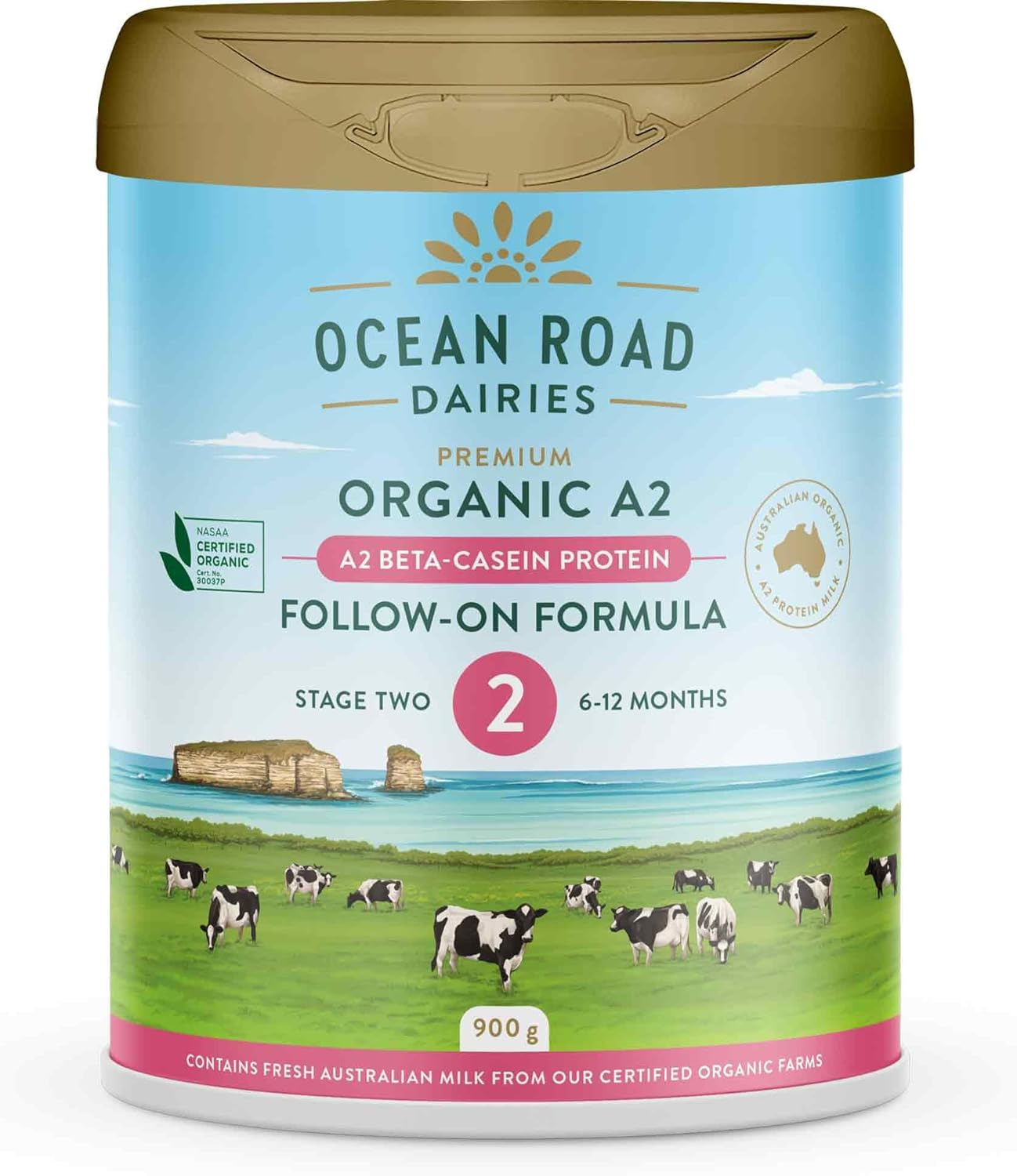 Ocean Road Dairies Organic A2 Protein Stage 2 Follow-On Formula for 6 to 12 Months Babies, 900 G image number 4