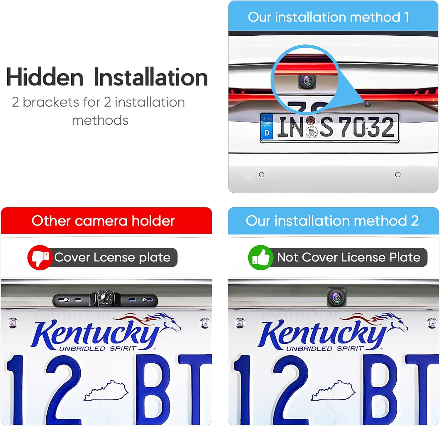 Pixelman Backup Camera,Ahd 1080P Metal 170 Degree Wide Angle Rearview Reversing Camera,Pmd2A-S Clear Night Vision IP69 Waterproof Reverse Rear View Camera for Car Vehicle SUV RV image number 1