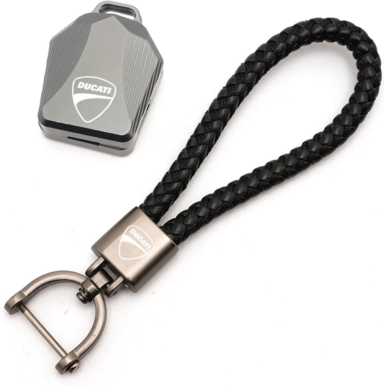 Jininshengxindianzi Compatible with Ducati 600 748 848 999 1098 800 900 749 1198 Monster S2R/S4/S4R/ST3 600 620 696 Motorcycle Key Case Cover Shell with Logo (Color : Black)