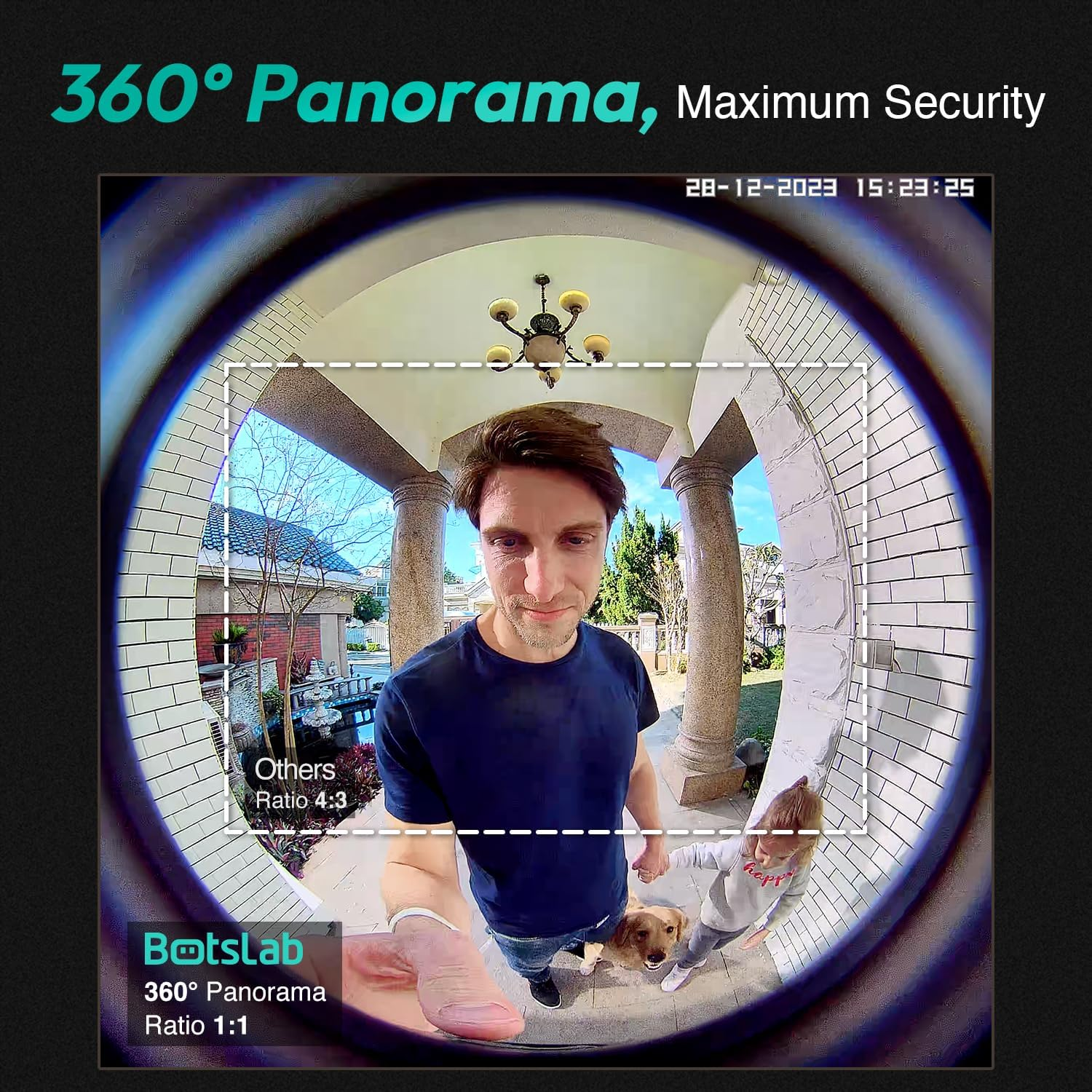 BOTSLAB 5MP Video Doorbell Camera Wireless, No Monthly Fee, 1:1 Head-To-Toe with 180&deg; Angle, 210-Day Battery Life, 32GB Local Storage, 2.4/5G Wifi, Motion Detection, Easy Installation, 2-Way Audio image number 4