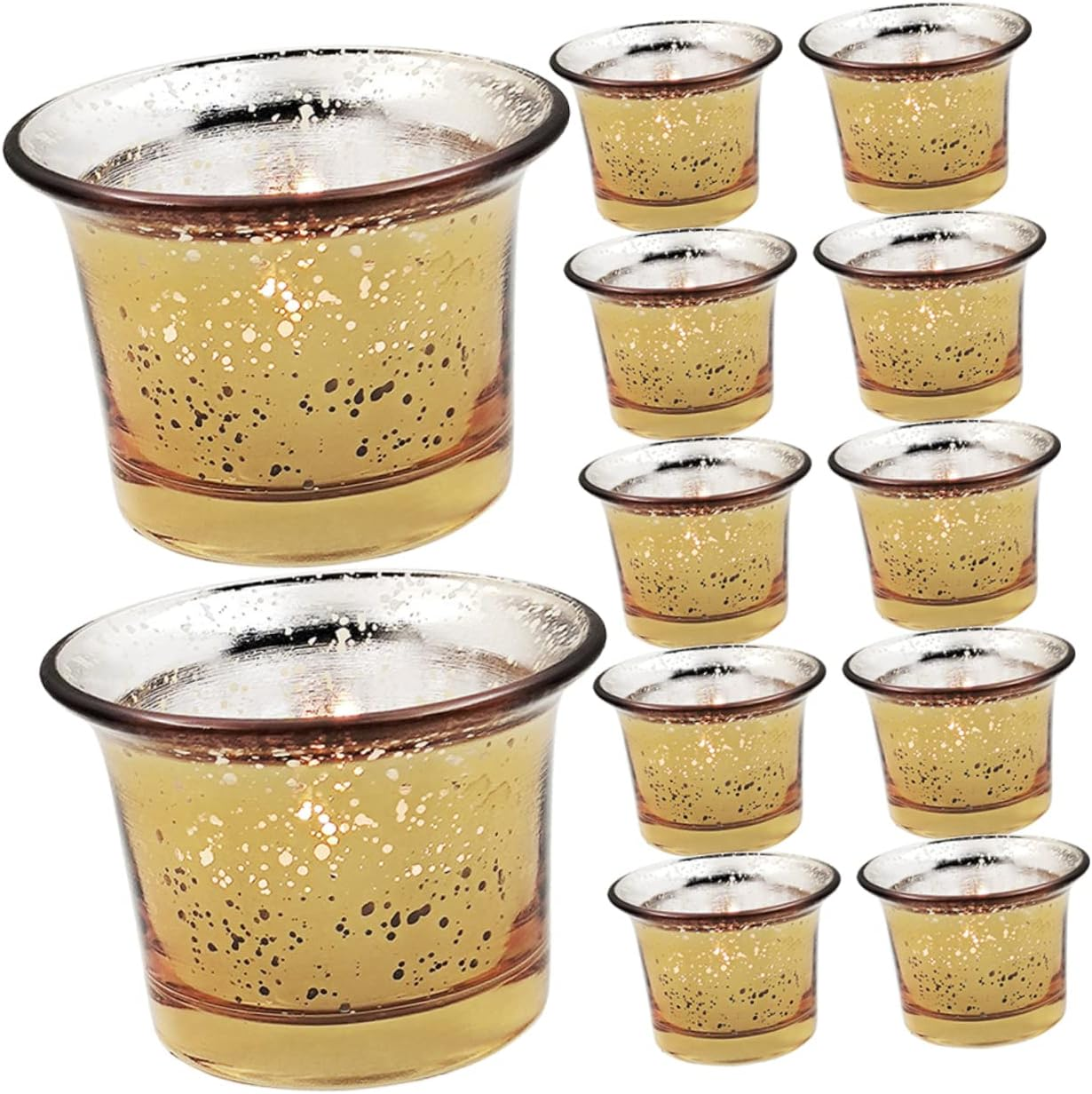 OSALADI 12Pcs Candlestick Cup Glass Holder Multi-Use Decorative Candle Cups for DIY Tealight Candle Holders Compact image number 5