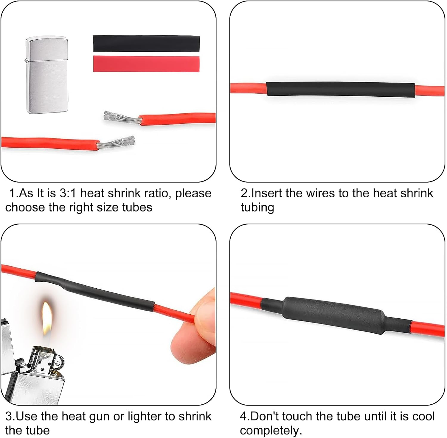 DIANN 270Pcs Heat Shrink Tubing Kit - 7 Sizes, 2 Colors (Black, Red) , Easy to Use - Suitable for Small Electronics image number 5