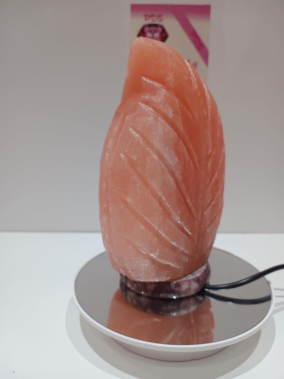 Himalayan Premium Natural Leaf Style Salt Lamp 100% Authentic, Beautifully Hand Crafted Leaf Salt Lamp Comes with Complete Electric Fitting