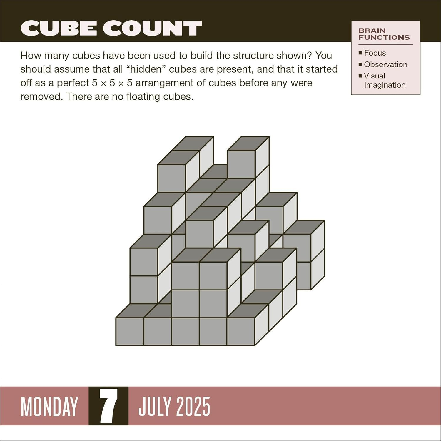Brainpower Puzzles Page-A-Day Calendar 2025: a Year of Games to Sharpen Your Mental Fitness