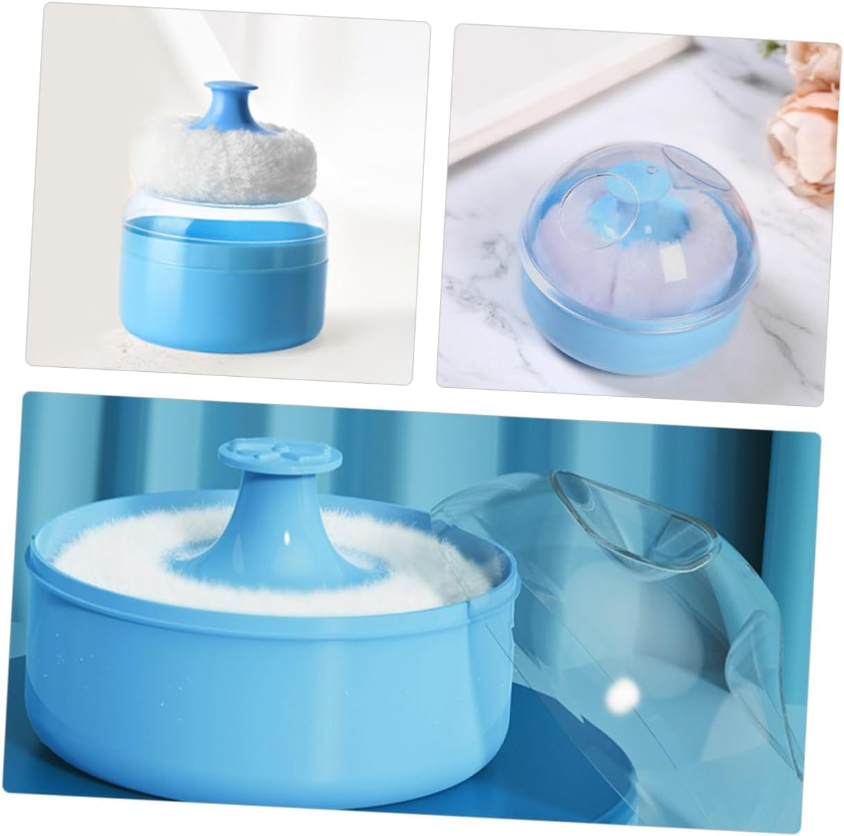 2Pcs Powder Puff for Body Face Powder Gentle Puff Storage Box Comfortable Easy to Use