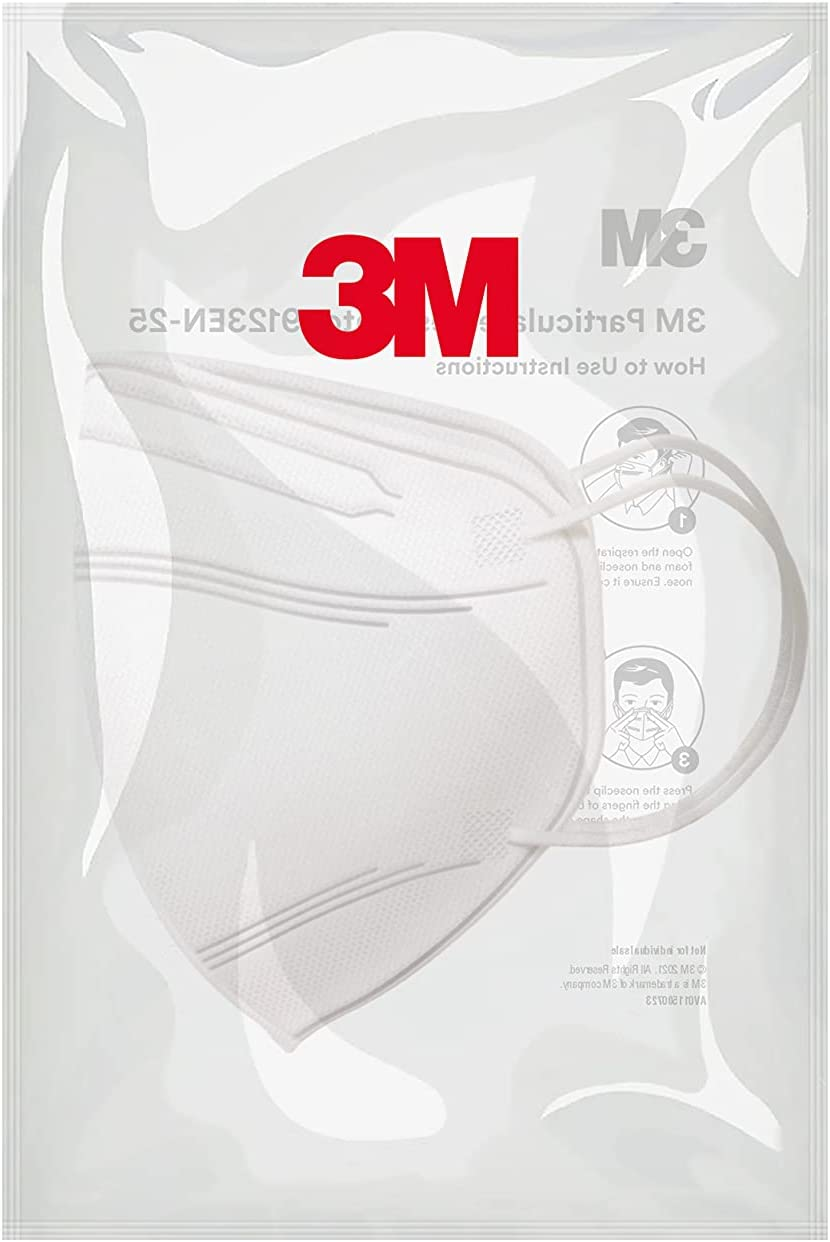 3M P2 Particulate Vertical Flat Fold Disposable Respirator 25 Pack image number 3