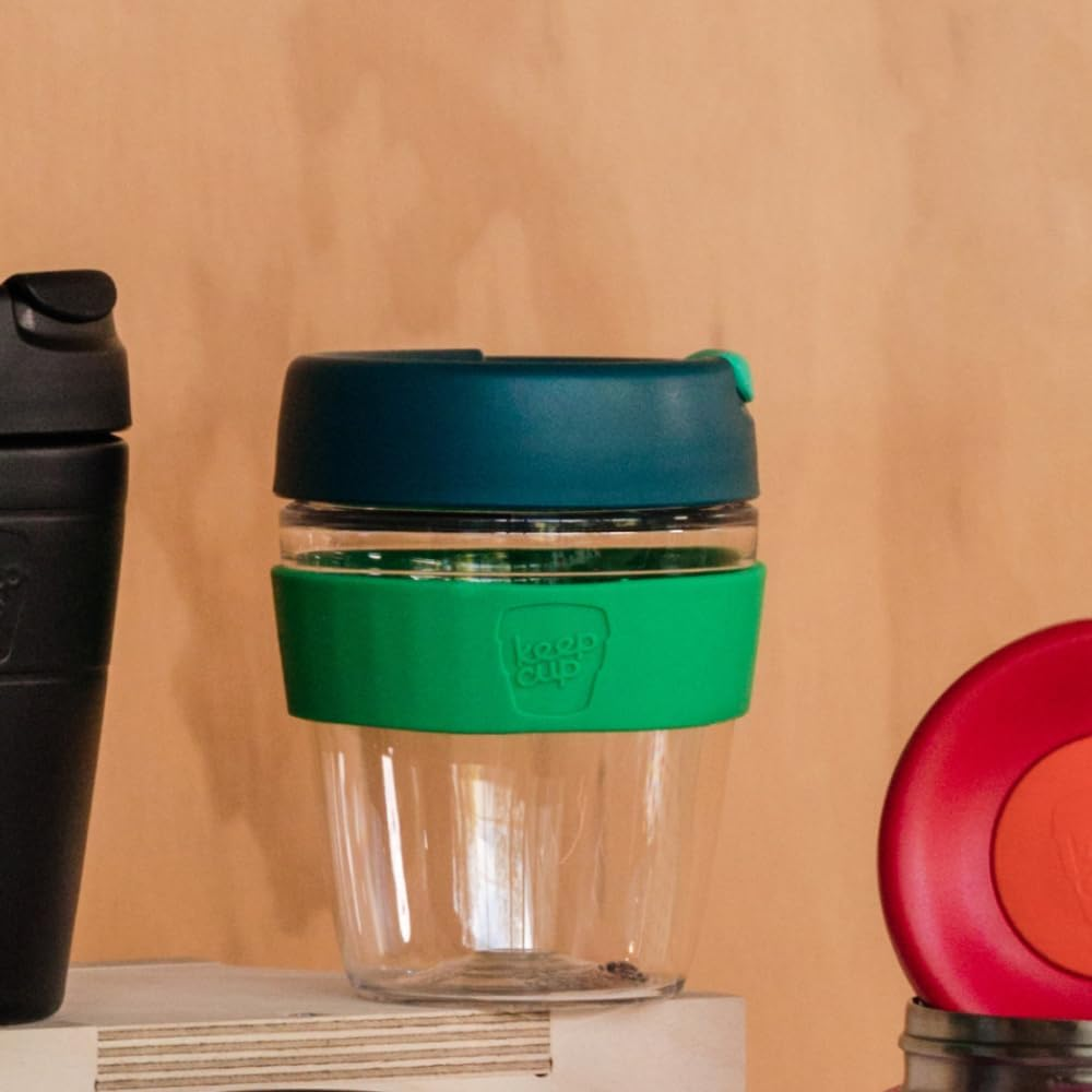 Keepcup Traveller Light, Reusable Coffee Cup Travel Mug - Lightweight Plastic with Leakproof Sipper Lid - 12Oz / 340Ml - Calenture Clear image number 6