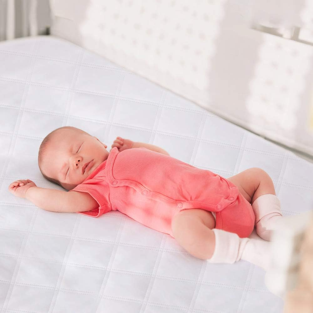 Yoofoss Waterproof Bassinet Mattress Pad Cover 2 Pack Fit for Rectangle Bassinet Mattress, Baby Bassinet Mattress Protector for Boys and Girls 34X19In image number 6