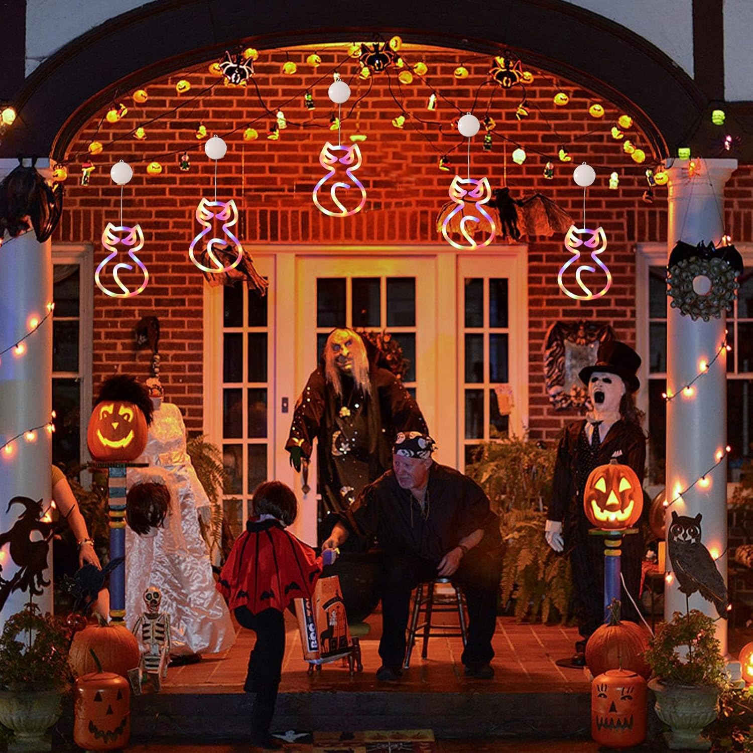 Halloween LED Window Lights - Cute Halloween Decoration Light - Cute Halloween Decoration Light, Halloween Window Silhouette Lights, Colorful Window Light for Halloween image number 6