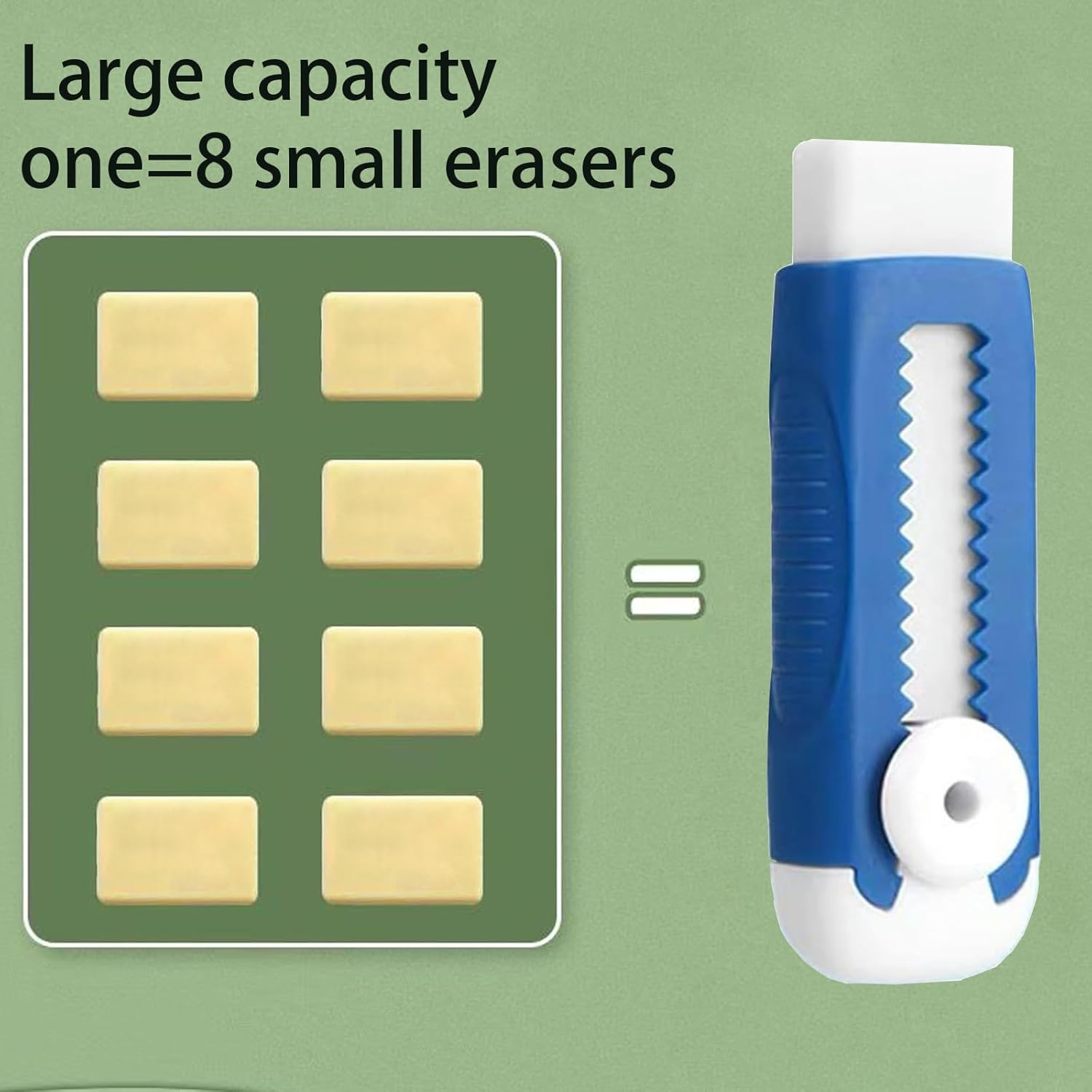 4+1Pack Rubber Erasers Sliding Retractable Eraser, Assorted Soft Colors Pastel Erasers Push Pull Aesthetic with for Students Kids, School Office Home Supplies (Blue and White) image number 5