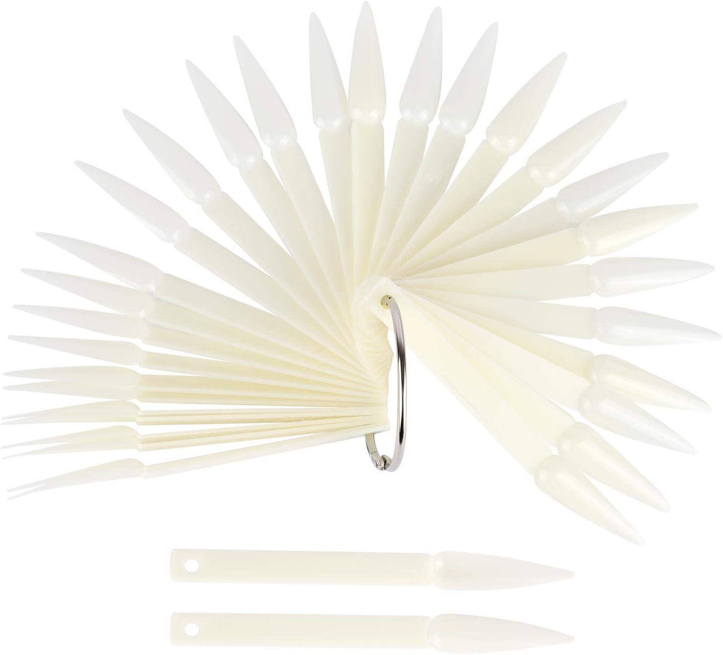 160 Pieces Nail Swatch Sticks Natural Stiletto Nail Tips Polish Color Board Pointed Tip Nail Art Practice Tips Display Nail Art Tips image number 5