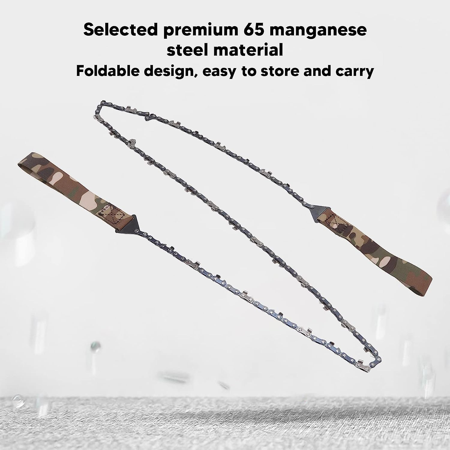 Hand Chain Saw, 48In Foldable Portable Survival Chain Saw Camping Logging Garden Pruning Tools 64 Links 21 Cutter for Wood Cutting Outdoor Survival Camping image number 4