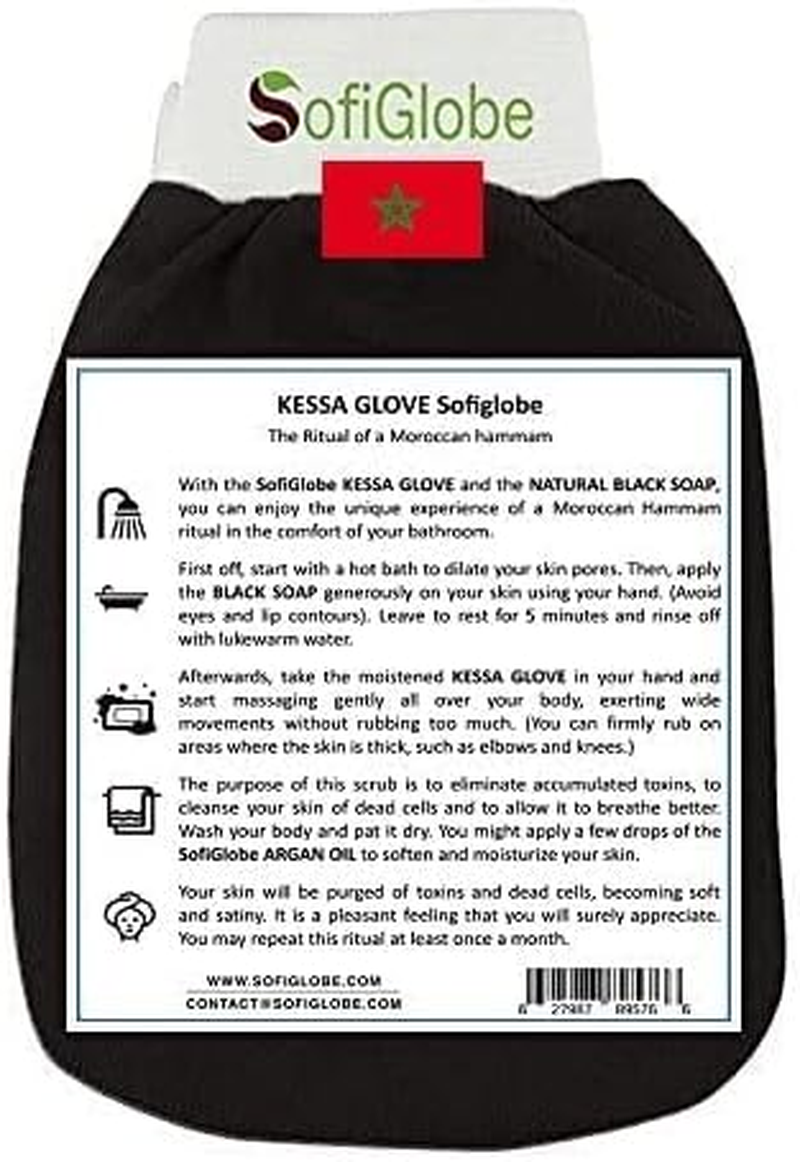 Exfoliating Glove Kessa, Natural Skin Scrub Glove, Kessa Hammam and Spa Glove, Body Exfoliating Glove, Body Scrub Glove for Men and Women. image number 6