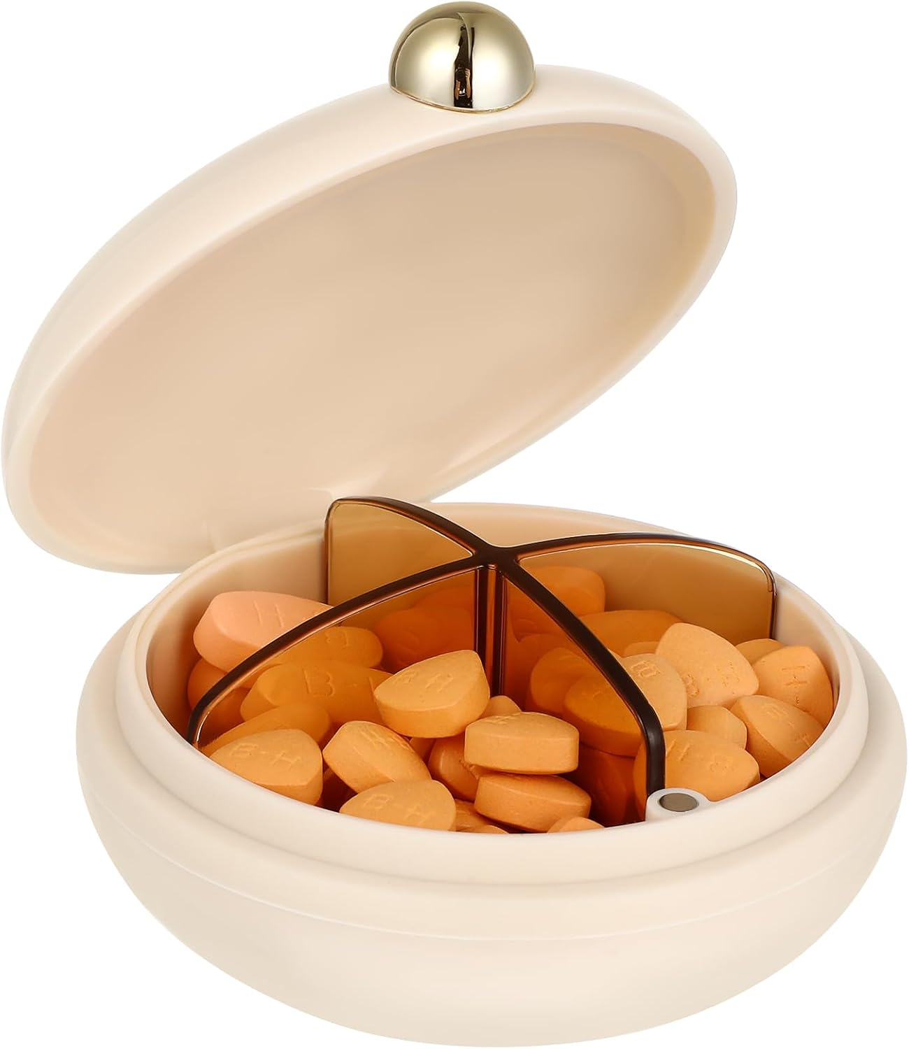 ULTECHNOVO Travel Pill Case with 4 Compartments Portable Medication Organizer Compact Airtight Pill Container for Outdoor and Daily Use image number 2