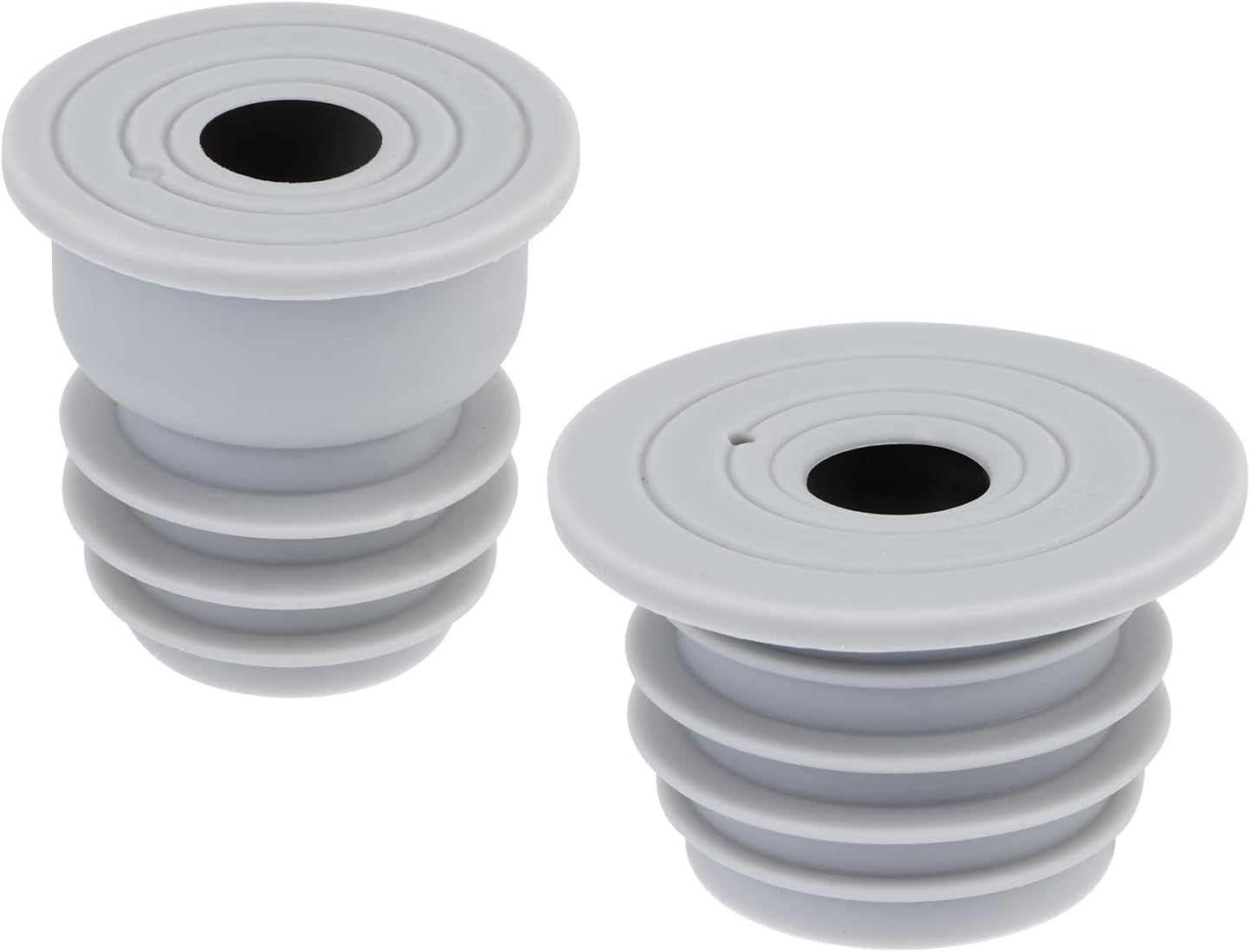 2Pcs Washing Machine Drain Hose Seal, Silicone Washer Drain Hose Seal Gray Washing Machine Drain Seal for Kitchen Bathroom Sink Efficient Drainage Washing Drain Seal image number 1