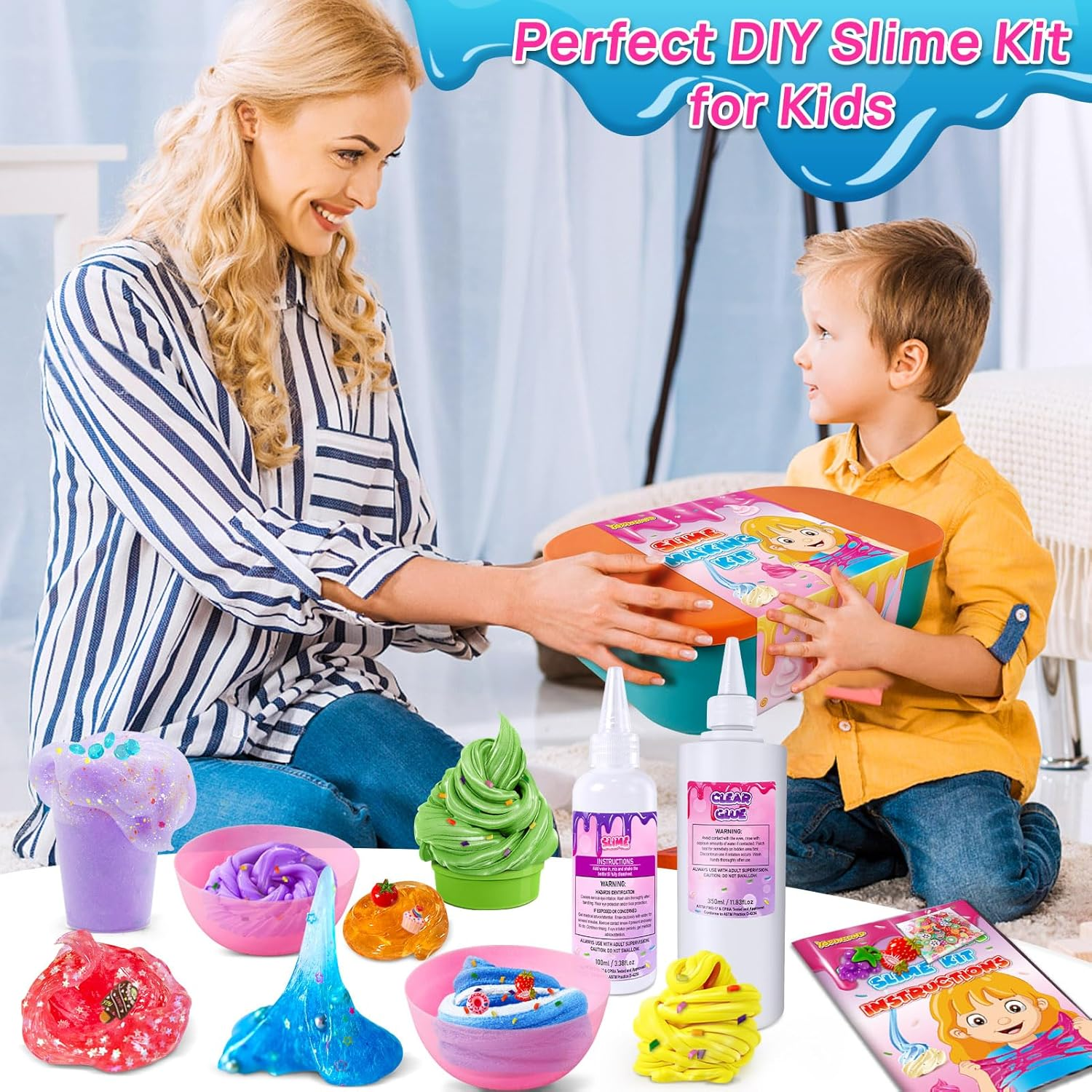 Ice Cream DIY Slime Kit, Slime Making Kit for Girls 10-12, Butter, Foam, Cloud Slime with Add-Ins, Foam Balls, Charms, Gift Toy for Children image number 3