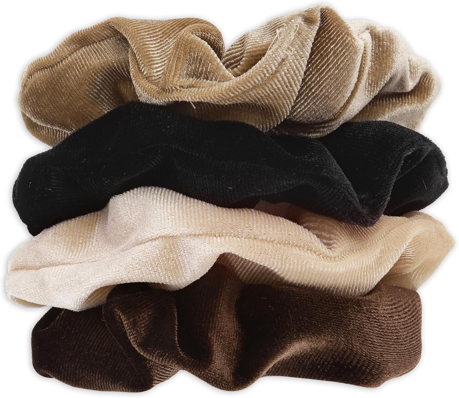 Large Scrunchies for Women 4Pcs Velvet Jumbo Scrunchies for Hair Soft Ponytail Holder Cute Elastic Colors Hair Bands Fashion Bulk Hair Tie for Girls Teens Curly Thick Fine Thin Hairs