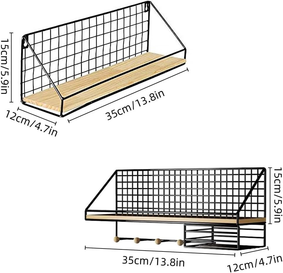 AIMALL Wall Mounted Storage Rack Metal Hanging Rack for Bedroom Dormitory, Two Sizes and Colors, Black White image number 5