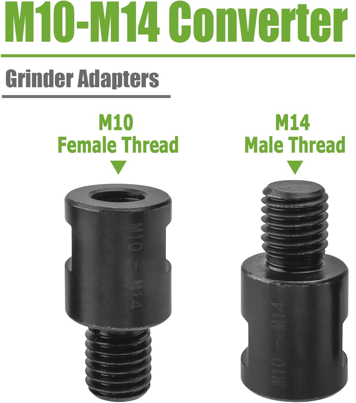 Bestgle 2 Pcs Angle Grinder Adapters M10 Female to M14 Male Thread Converter Rod Polisher Grinder Attachment for Angle Grinder Polisher Diamond Core Bit Interface Converter image number 6