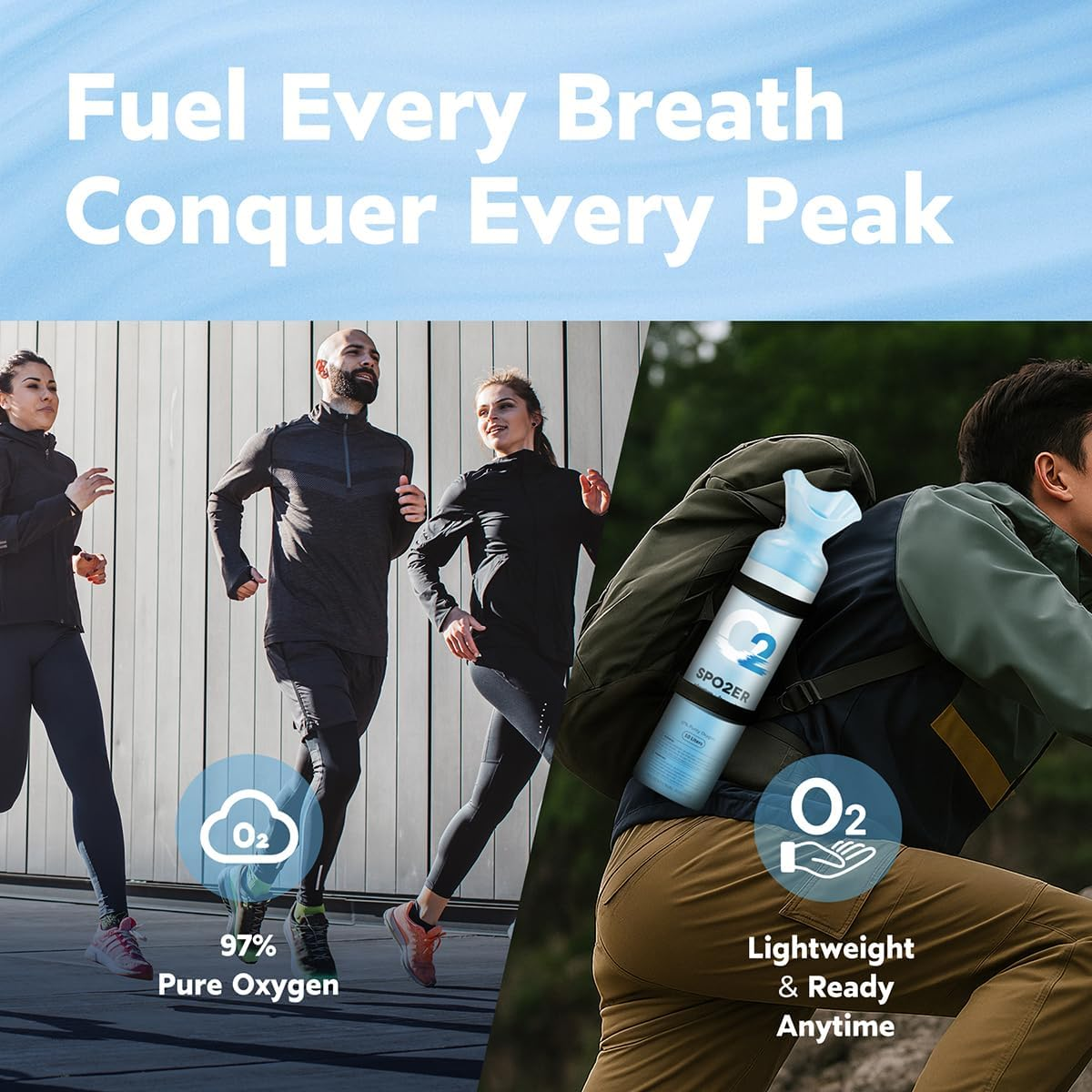 Oxygen Can 97% Pure 10 Liter Portable, 200 Breath Cylinder Large Size, Ideal for High Altitude, Camping, Climbing, 3 PACK