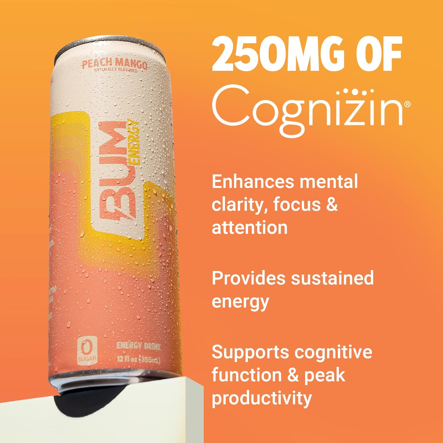 Bum Energy Peach Mango Energy Drink 12 X 355Ml image number 2