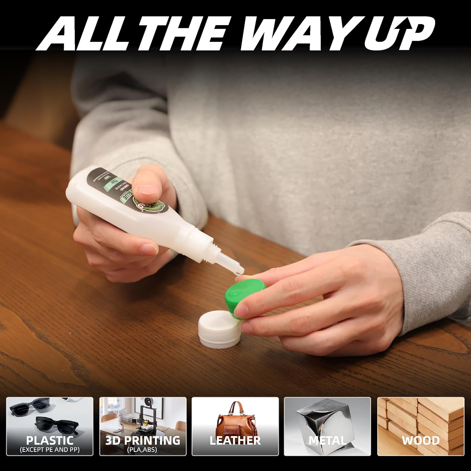 CAMALEAO Thin Super Glue, 4.6 Oz Super Fast Cyanoacrylate (CA) Glue, Extra Caps and Microtips, 2610 PSI High Strength Instant Adhesive for Plastic, Wood, Fast Bonding, General Home Repair