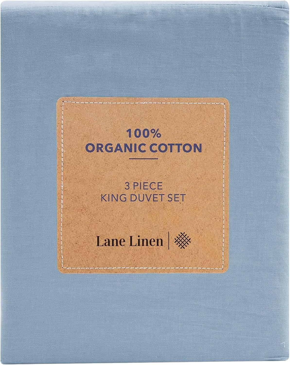 Lane Linen 100% Organic Cotton Duvet Cover 3-Piece Set (1 Duvet Cover, 2 Pillowcases), Cocoon, Queen Quilt Cover