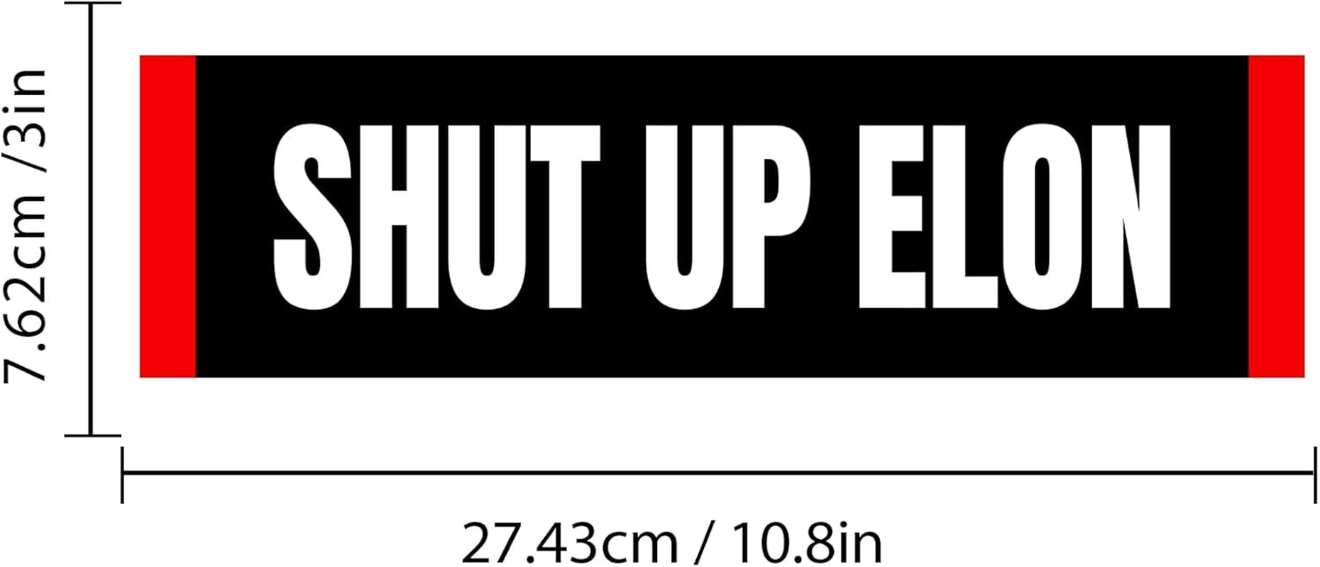 Anti Elon Club Bumper Decal Elon Was Crazy Sticker Funny Regret Shut up Elon Musk Sticker Cling for Car Bumper, Laptop, Wall, Window (Shut up Elon) image number 6