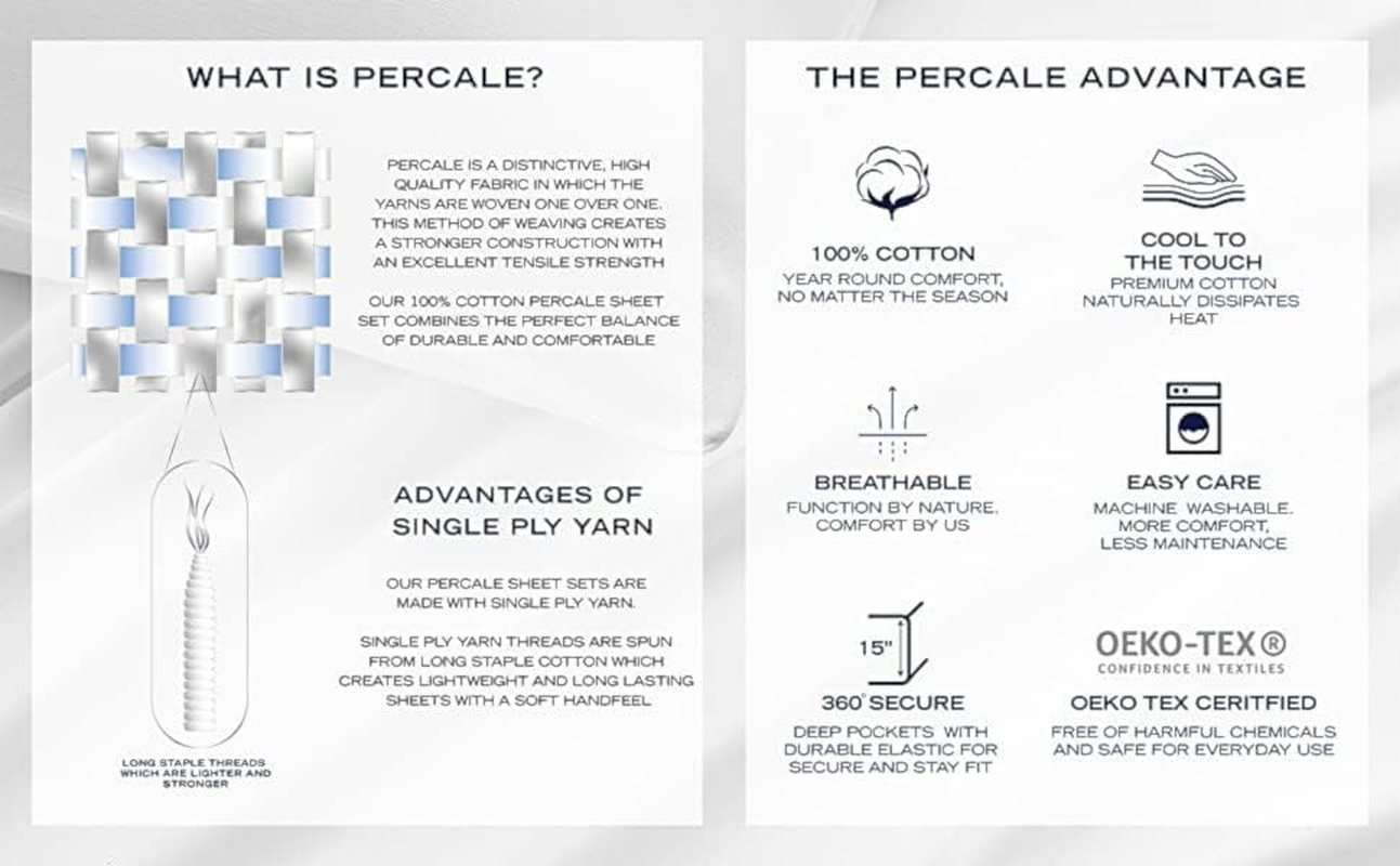 Nautica - Full Sheets, Cotton Percale Bedding Set, Casual Home Decor, Dorm Room Essentials (Captain'S Navy, Full) image number 4