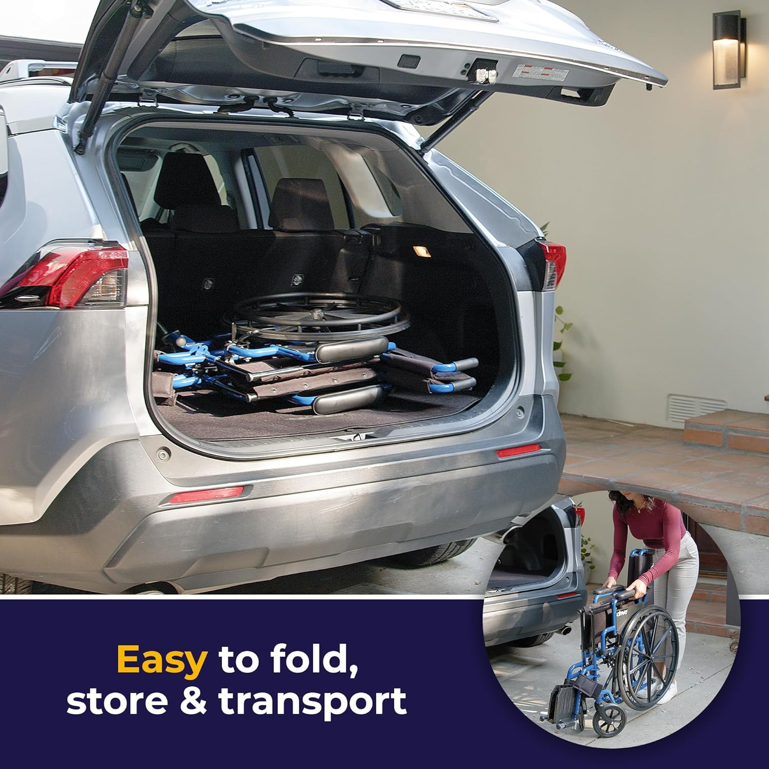 Drive Medical Blue Streak Wheelchair with Flip Back Desk Arms, Swing Away Footrests, 18" Seat image number 6