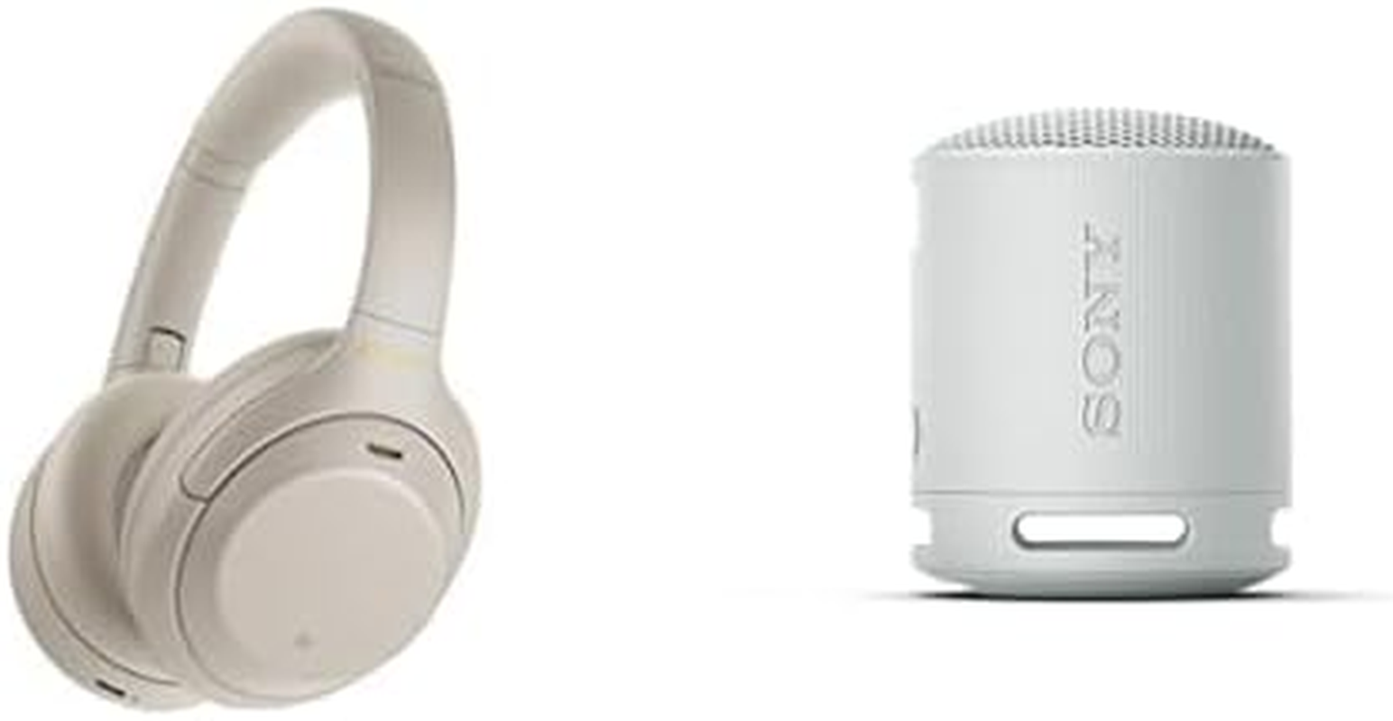 Sony WH1000XM4 Noise Canceling Wireless Headphones with Alexa Voice Control, Black with Sony SRS-XB100 Wireless Bluetooth Portable Lightweight Super-Compact Travel Speaker, Grey Bundle