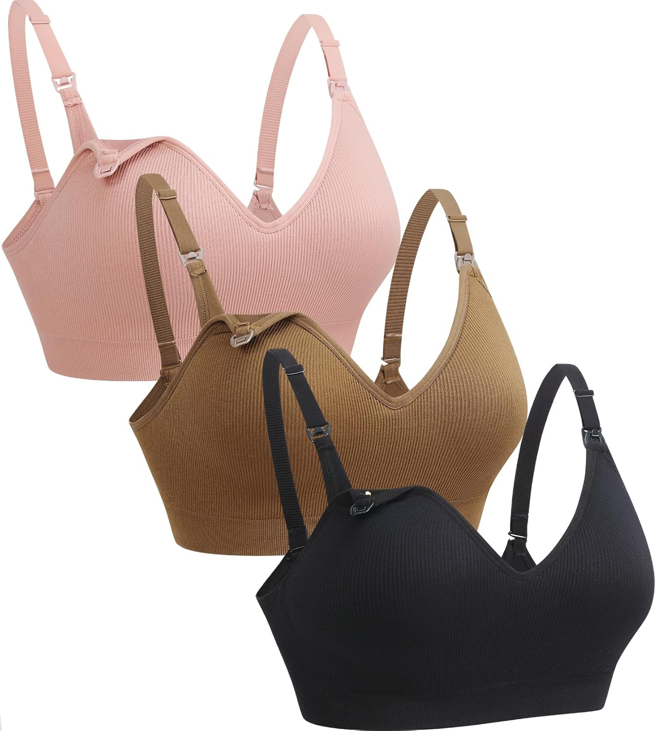 Supportive Nursing Bra for Maternity Breastfeeding Seamless Bralette with Built in Padded for Pregnancy Women