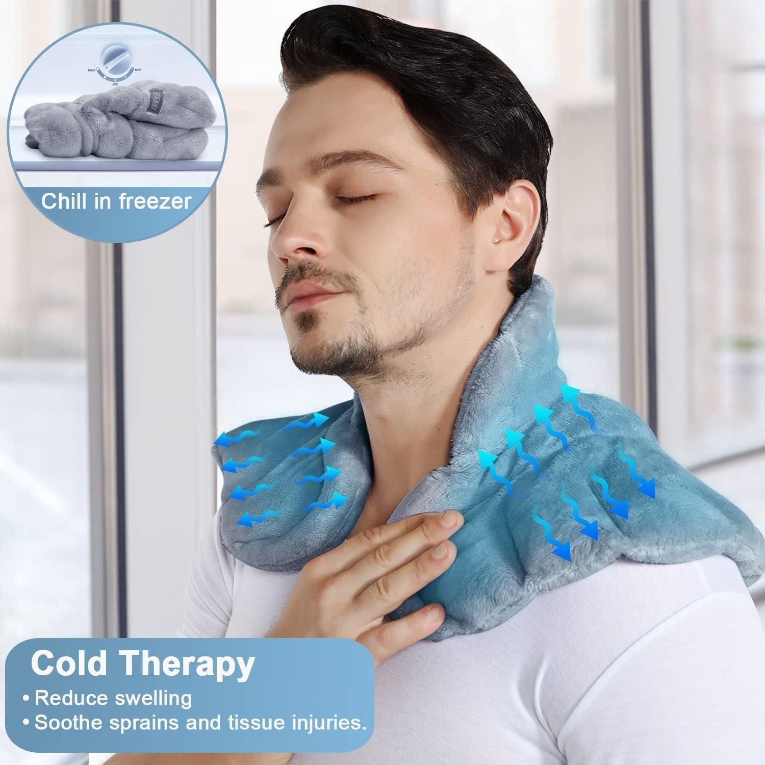 Dregs Neck Heating Pad Microwavable for Neck Pain Relief, Shoulder Heating Pads for Chronic Neck Pain, Muscle Tightness & Stress Relief, Neck Warmer Neck Wrap Microwavable with Moist Heat, Grey image number 6