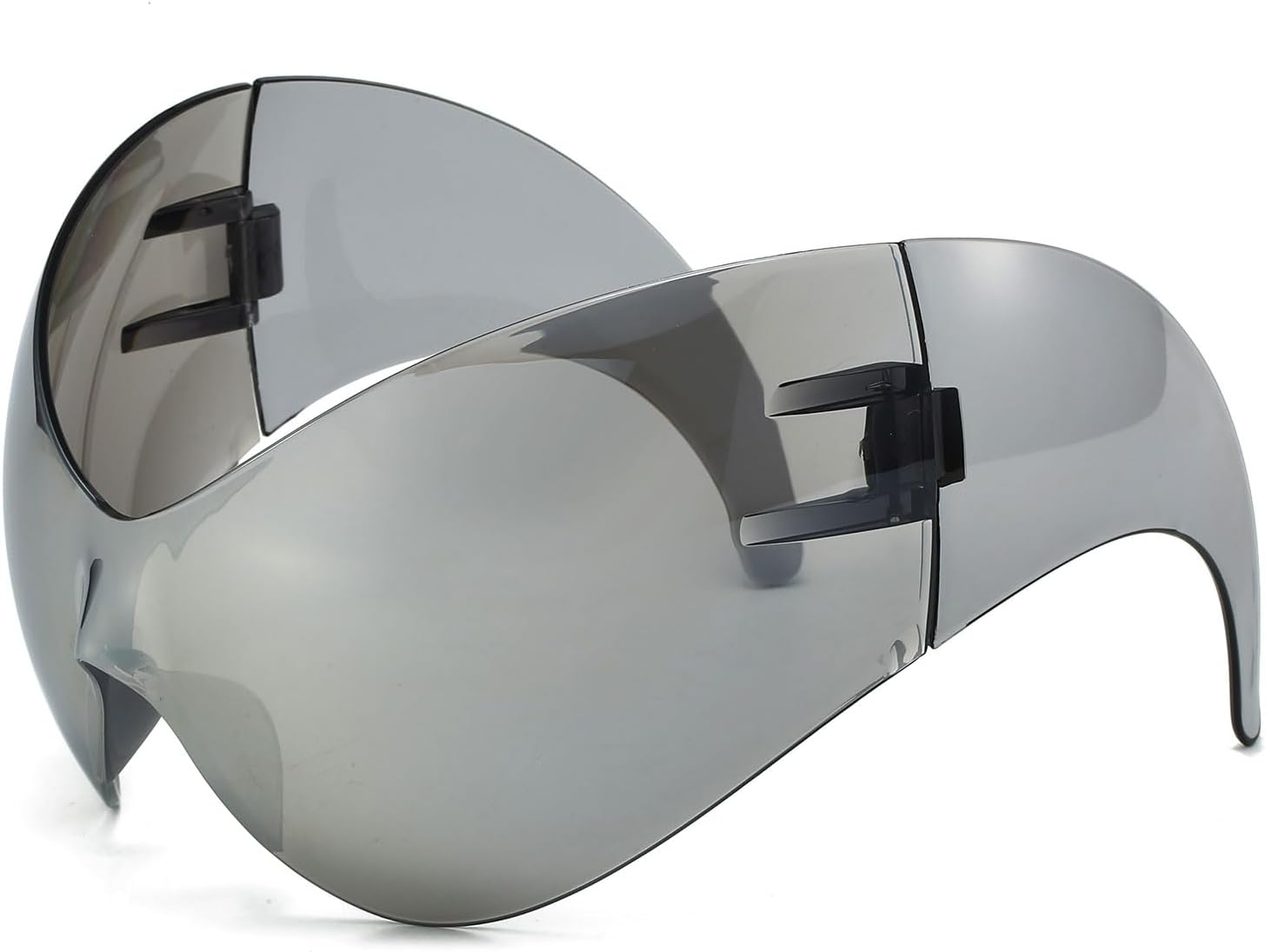 LJCZKA Rimless Oversized Wrap around Sunglasses for Women Men, Futuristic Sunglasses Y2K Fashion Eye Glasses Trendy Shades UV400