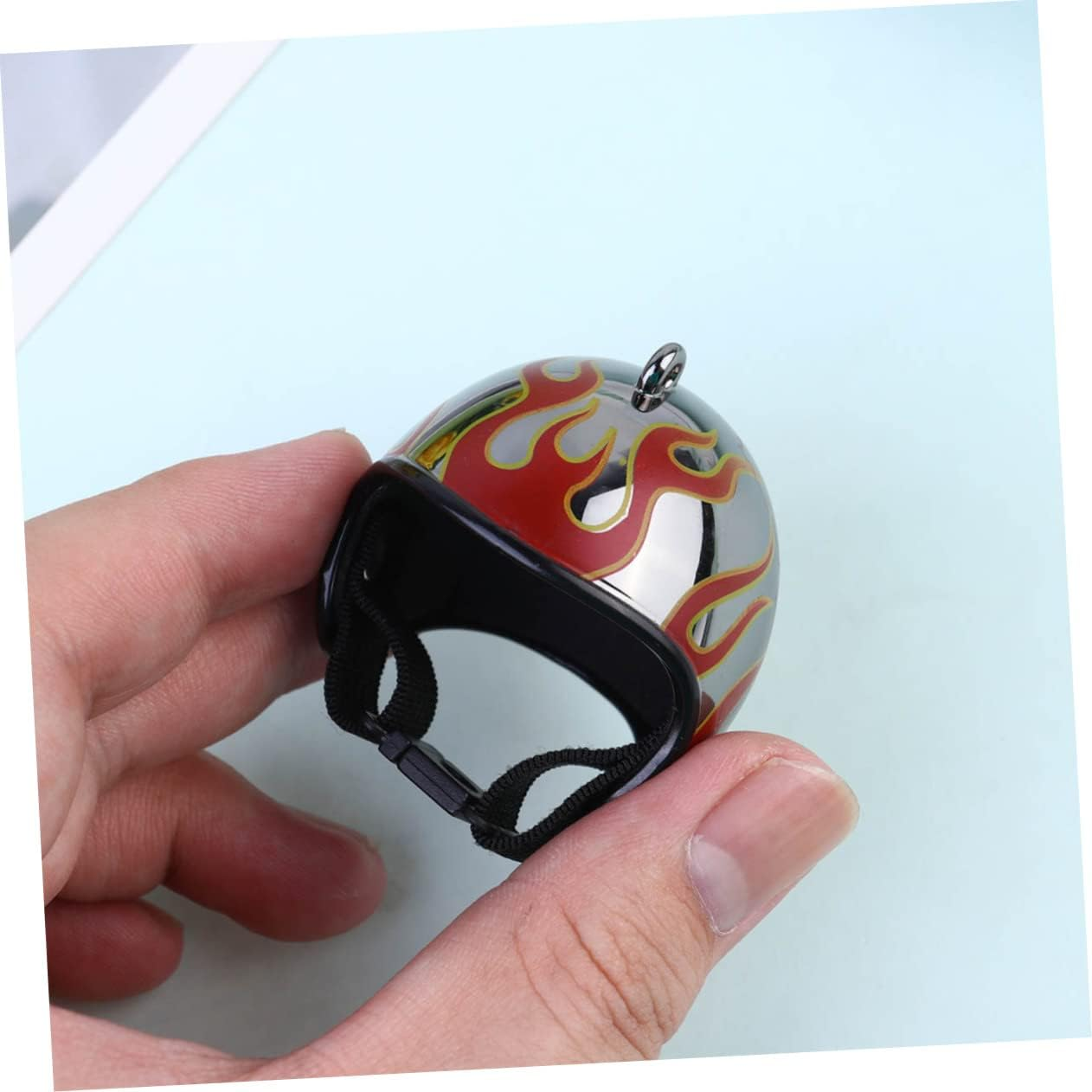 YARNOW 1Pc Chicken Helmet Small Pet Hard Hat for Birds Quail and Chickens Flame Pattern Headgear for Poultry Safety and Comfort Protects against Injury image number 4