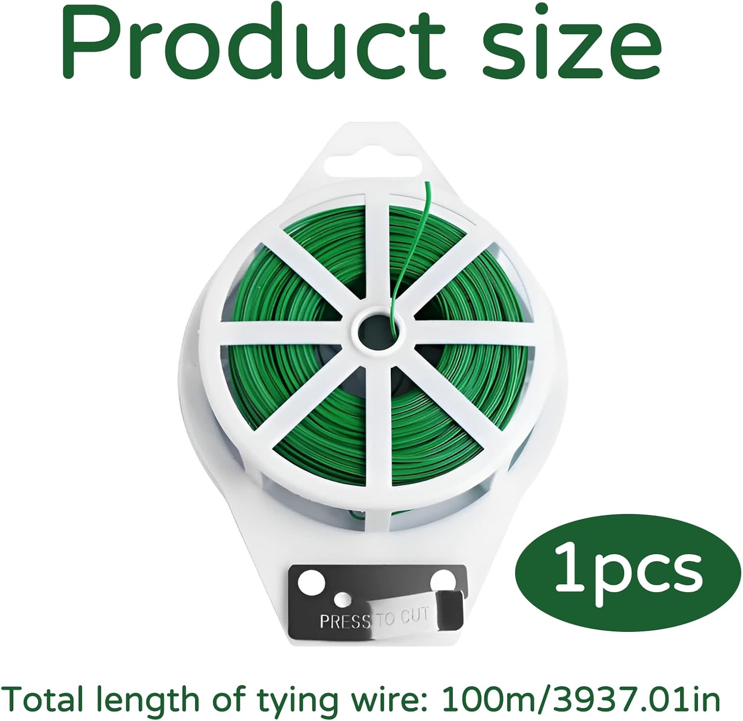 100 M Plant Wire Binding Wire, Plant Binding Wire, Coated Green, Lumens Wire, Garden Wire, Soft, Plant Cord with Built-In Cutter for Gardening, Climbing Plants, Vines, Shrubs and Flowers image number 4