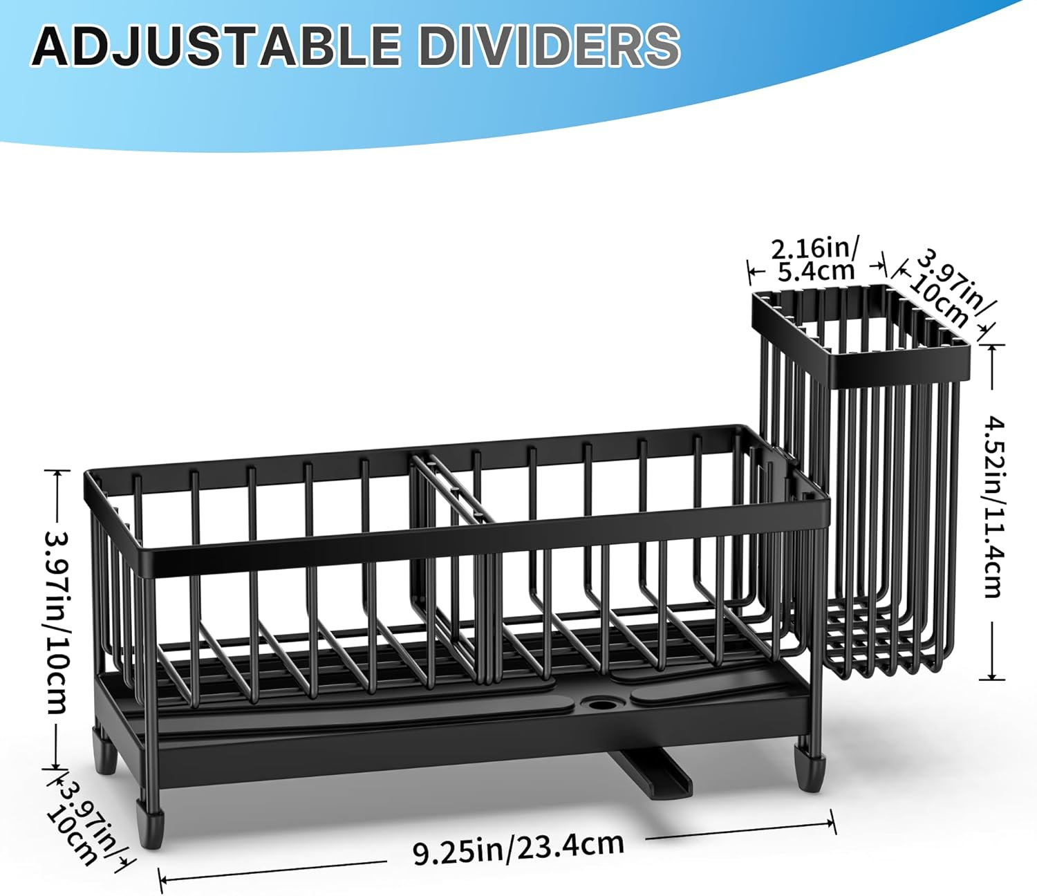 Cisily Sponge Holder for Kitchen Sink, Sink Caddy with High Brush Holder, Organzier Rustproof 304 Stainless Steel Dish Organizer Divider, Soap Dispenser Storage image number 5